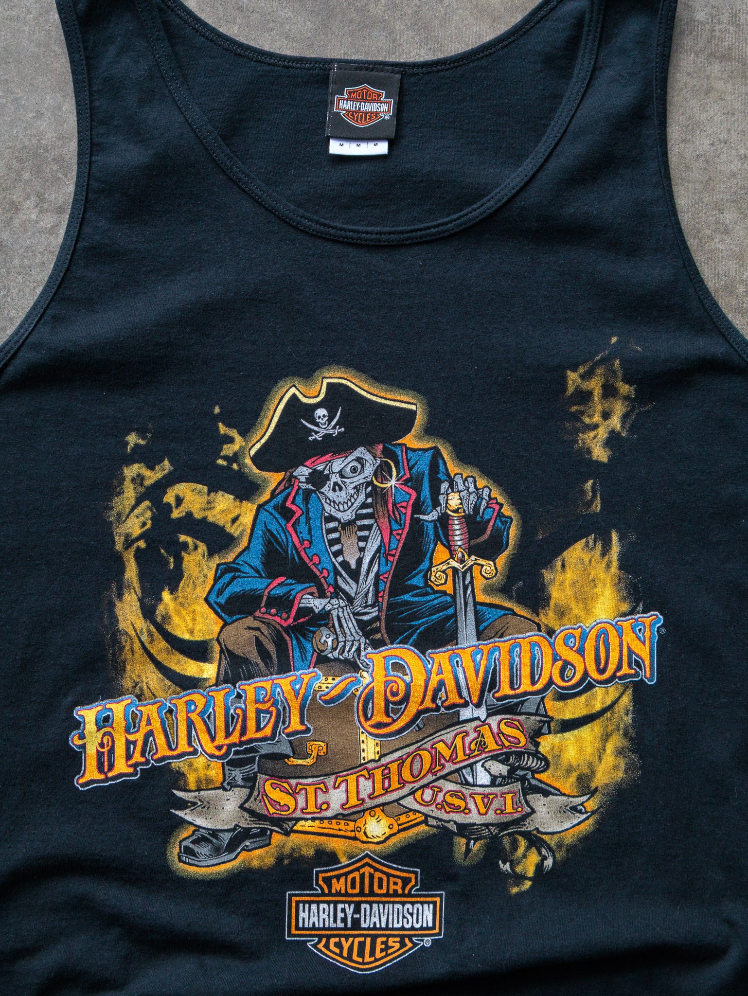 Vintage Harley-Davidson Blackbeard's Revenge St. Thomas Tank (M)