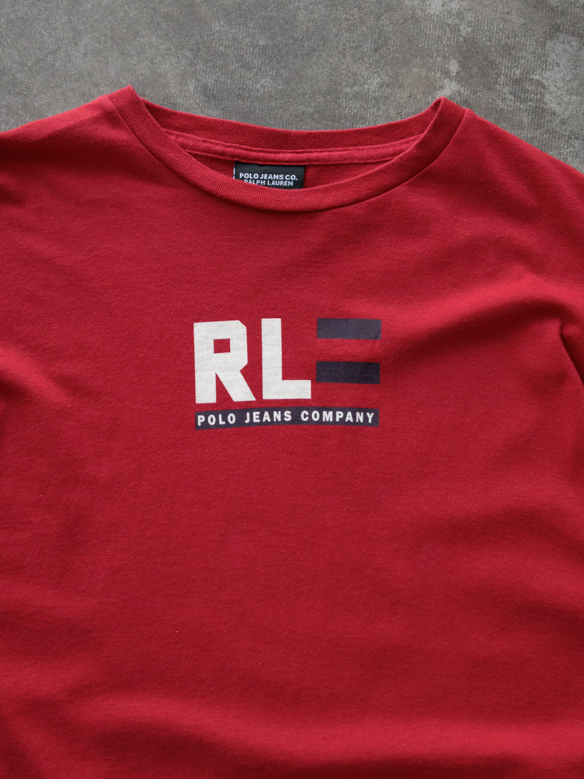 Vintage 00s Red Polo Jeans Co. Long Sleeve Tee (XL)