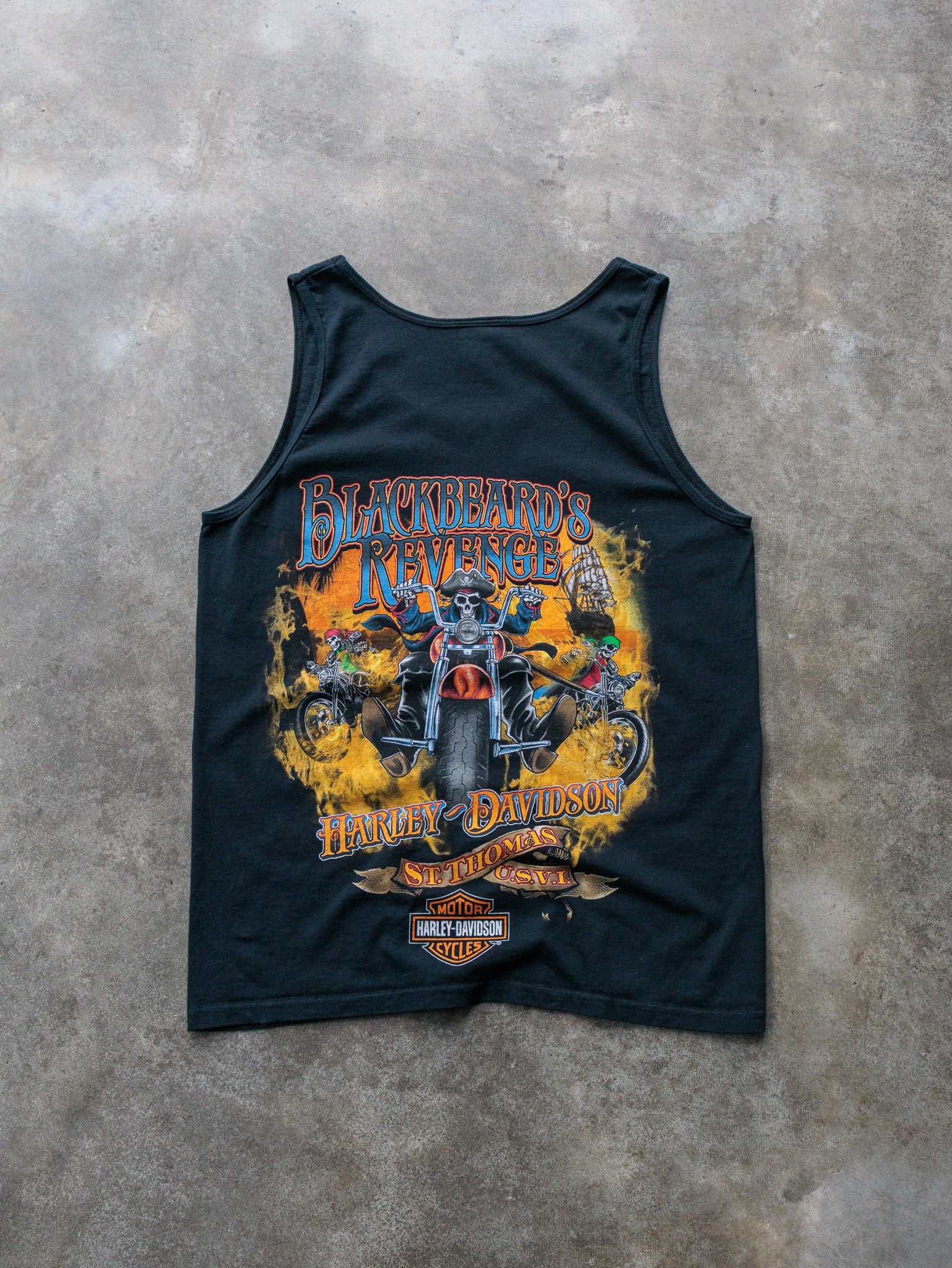 Vintage Harley-Davidson Blackbeard's Revenge St. Thomas Tank (M)