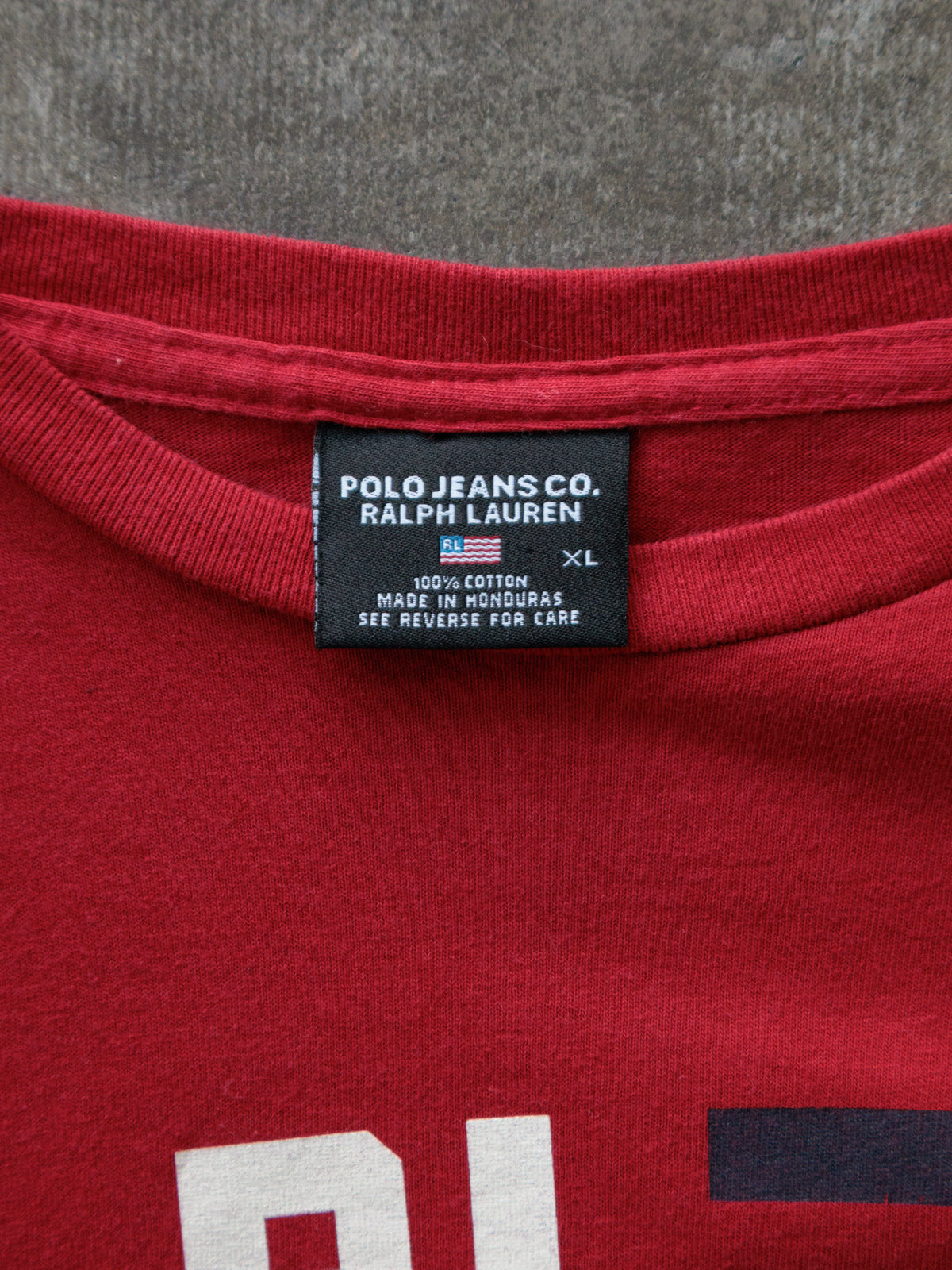 Vintage 00s Red Polo Jeans Co. Long Sleeve Tee (XL)