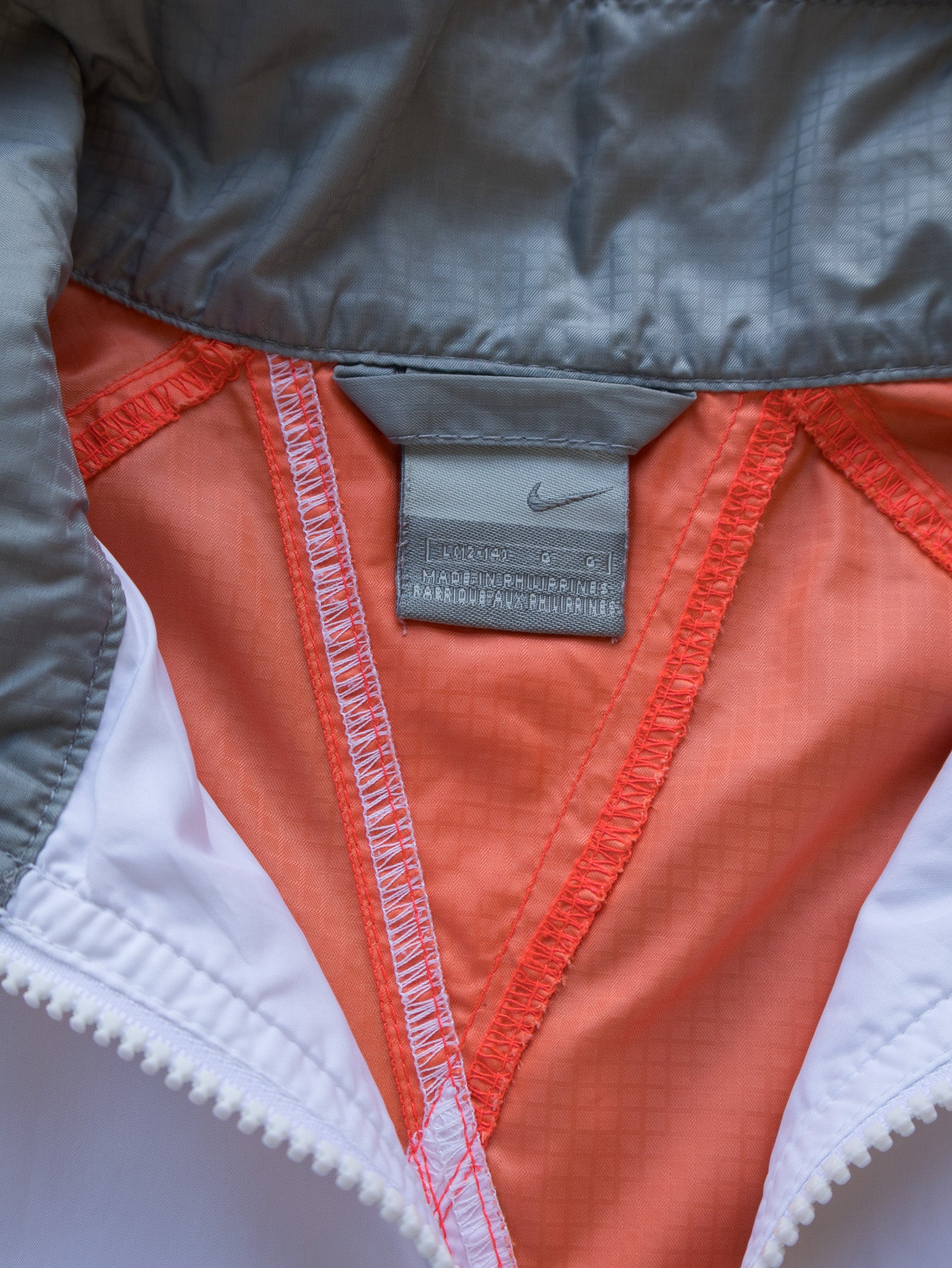Vintage Orange White Nike Windbreaker Jacket (12-14Y)
