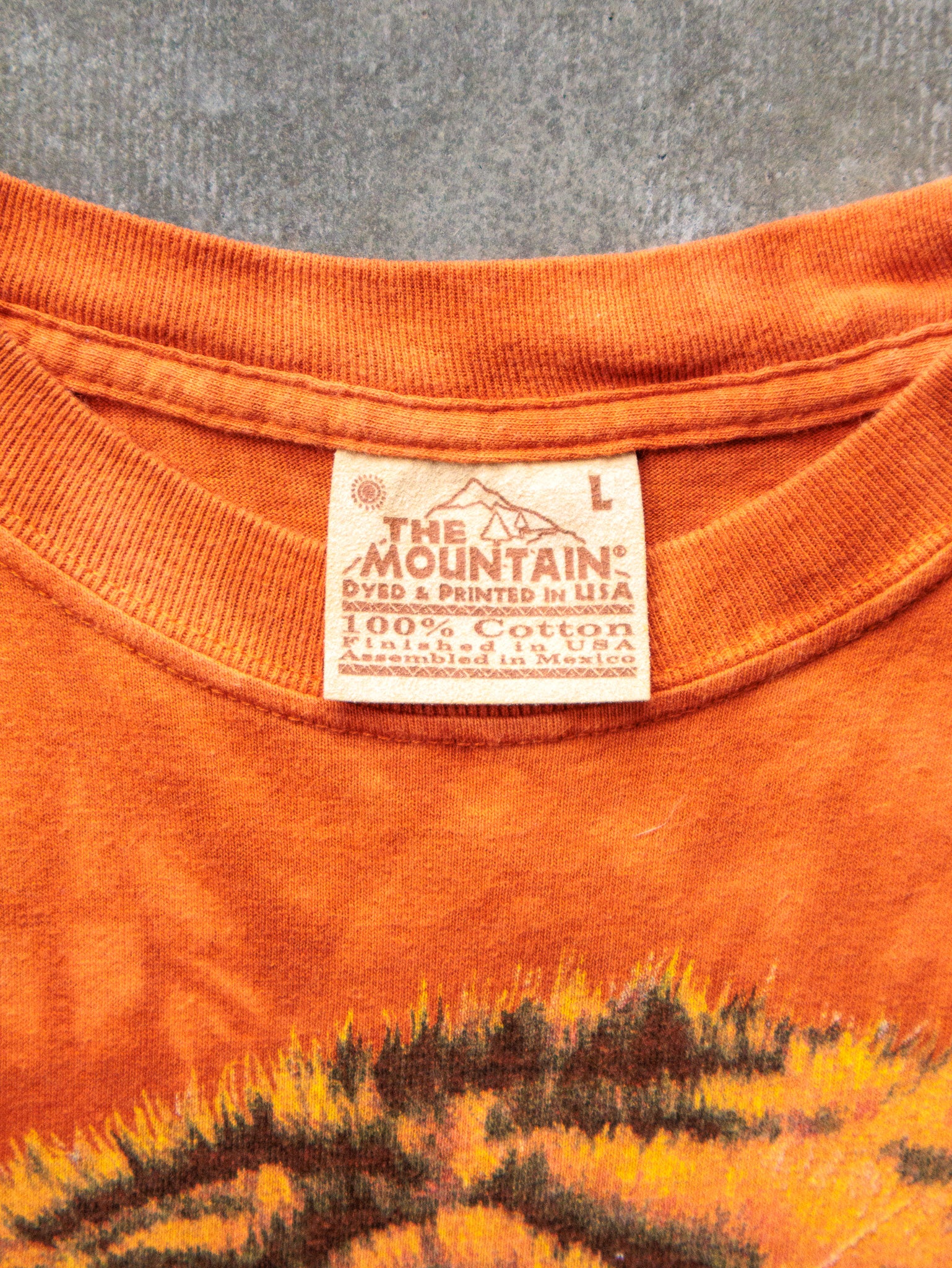 Vintage 2000 Orange Tie Dye Tiger Graphic Tee (L)