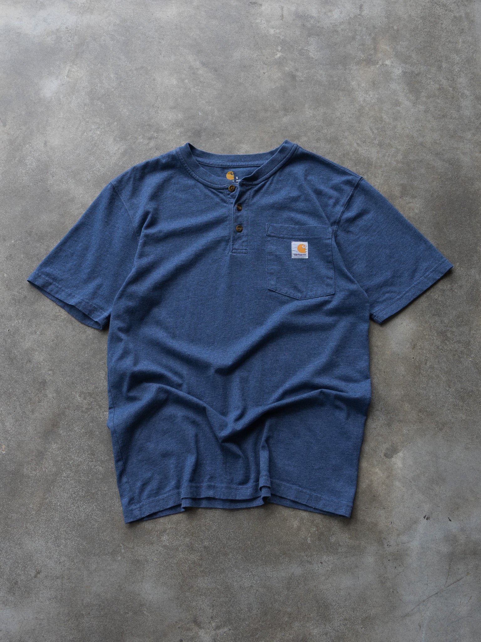 Vintage Blue Carhartt Henley Tee (S)