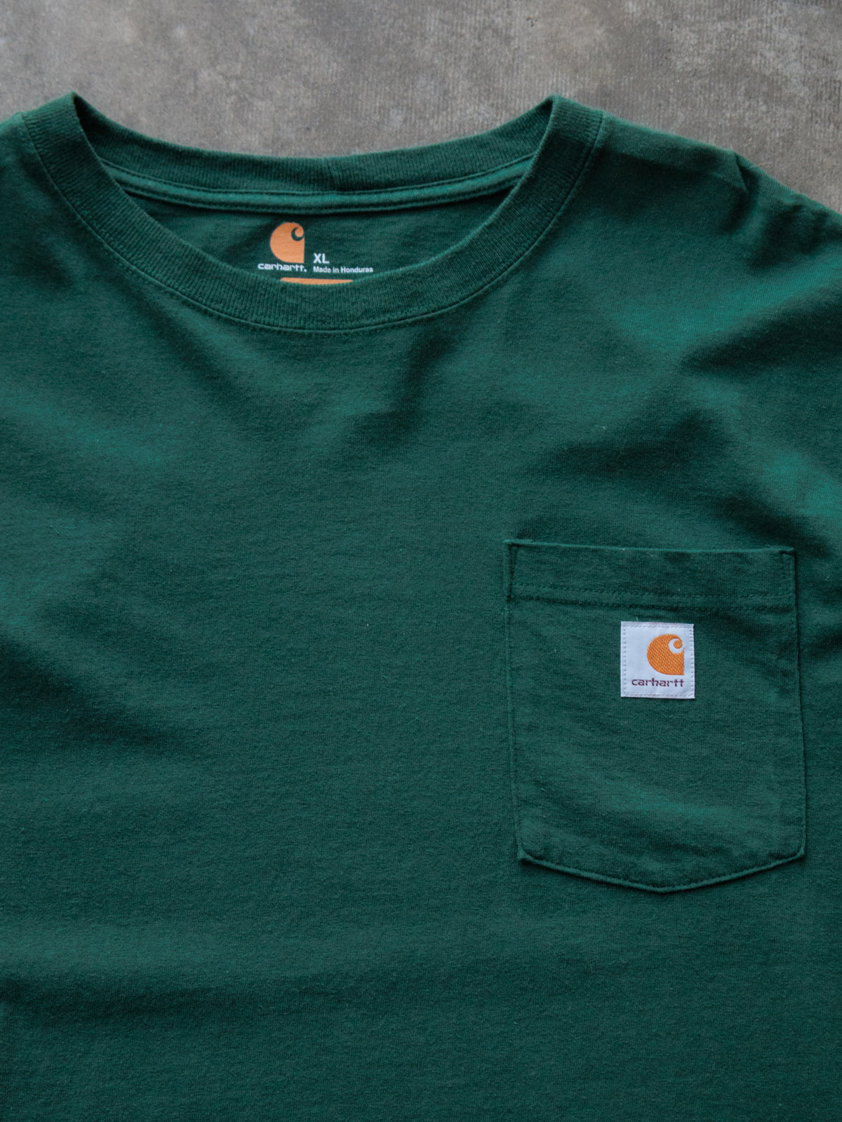 Vintage Green Carhartt Pocket Long Sleeve Tee (XL)
