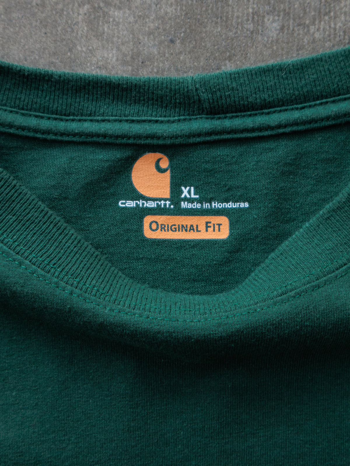Vintage Green Carhartt Pocket Long Sleeve Tee (XL)