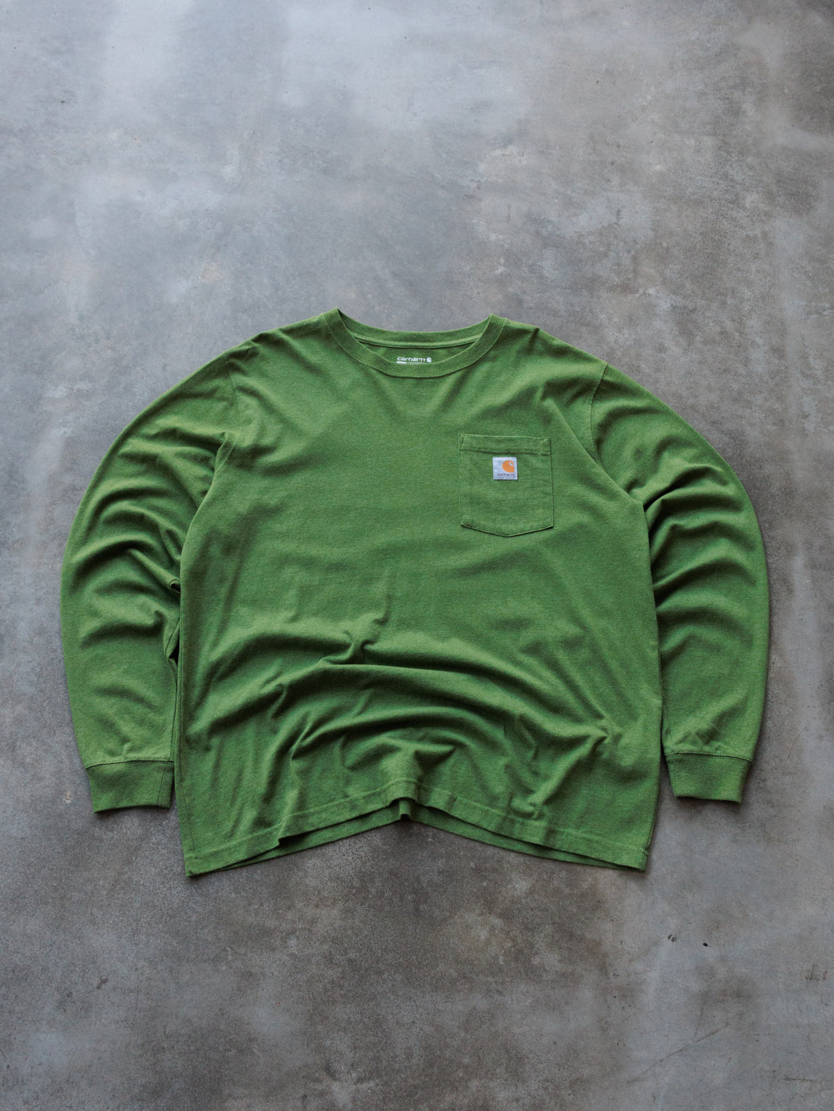 Vintage Green Carhartt Pocket Long Sleeve Tee (XL)