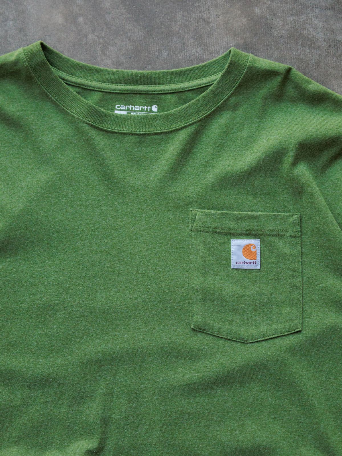 Vintage Green Carhartt Pocket Long Sleeve Tee (XL)