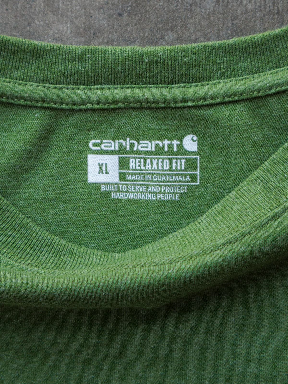 Vintage Green Carhartt Pocket Long Sleeve Tee (XL)