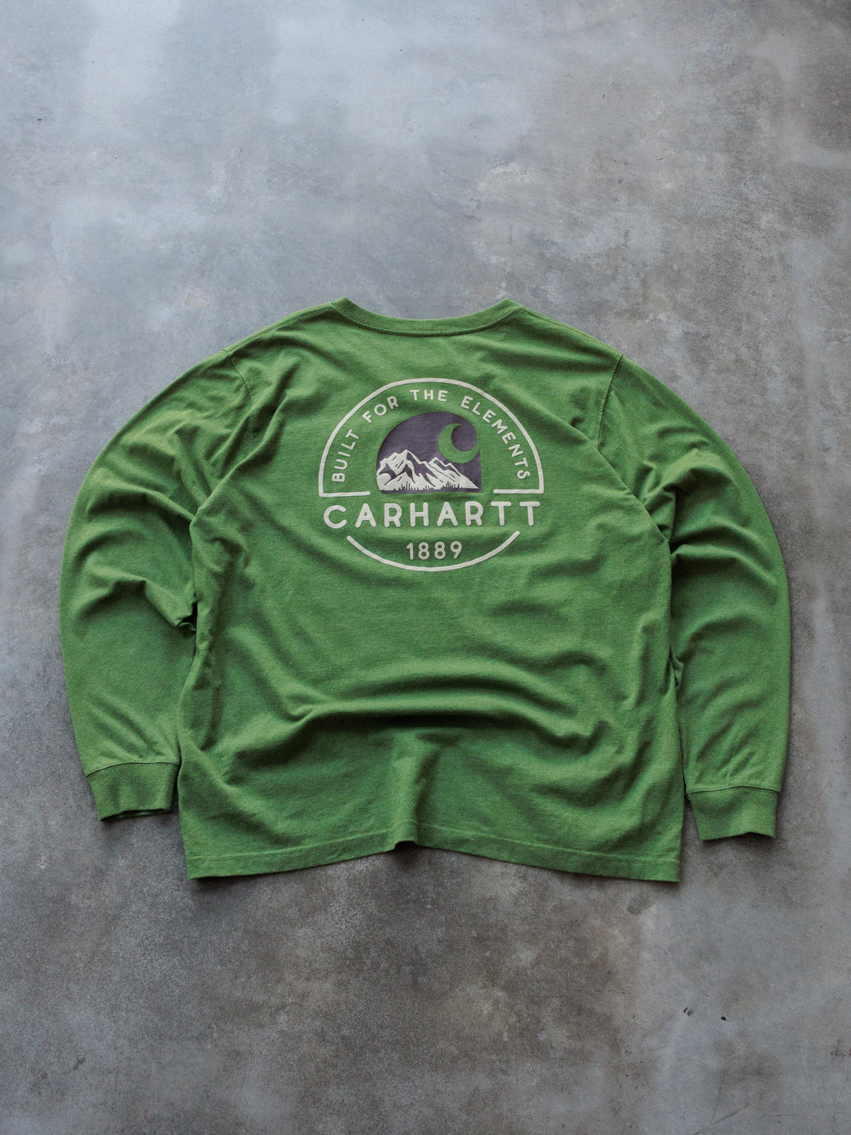 Vintage Green Carhartt Pocket Long Sleeve Tee (XL)