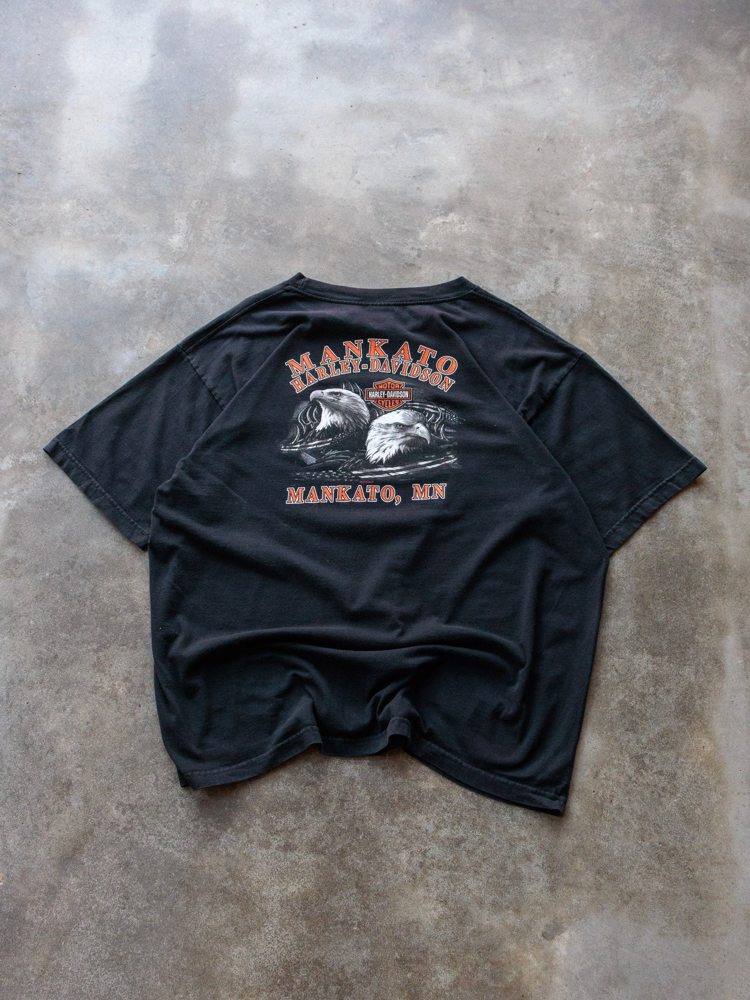 Vintage 2005 Black Harley-Davidson Mankato Minnesota Tee (2XL)