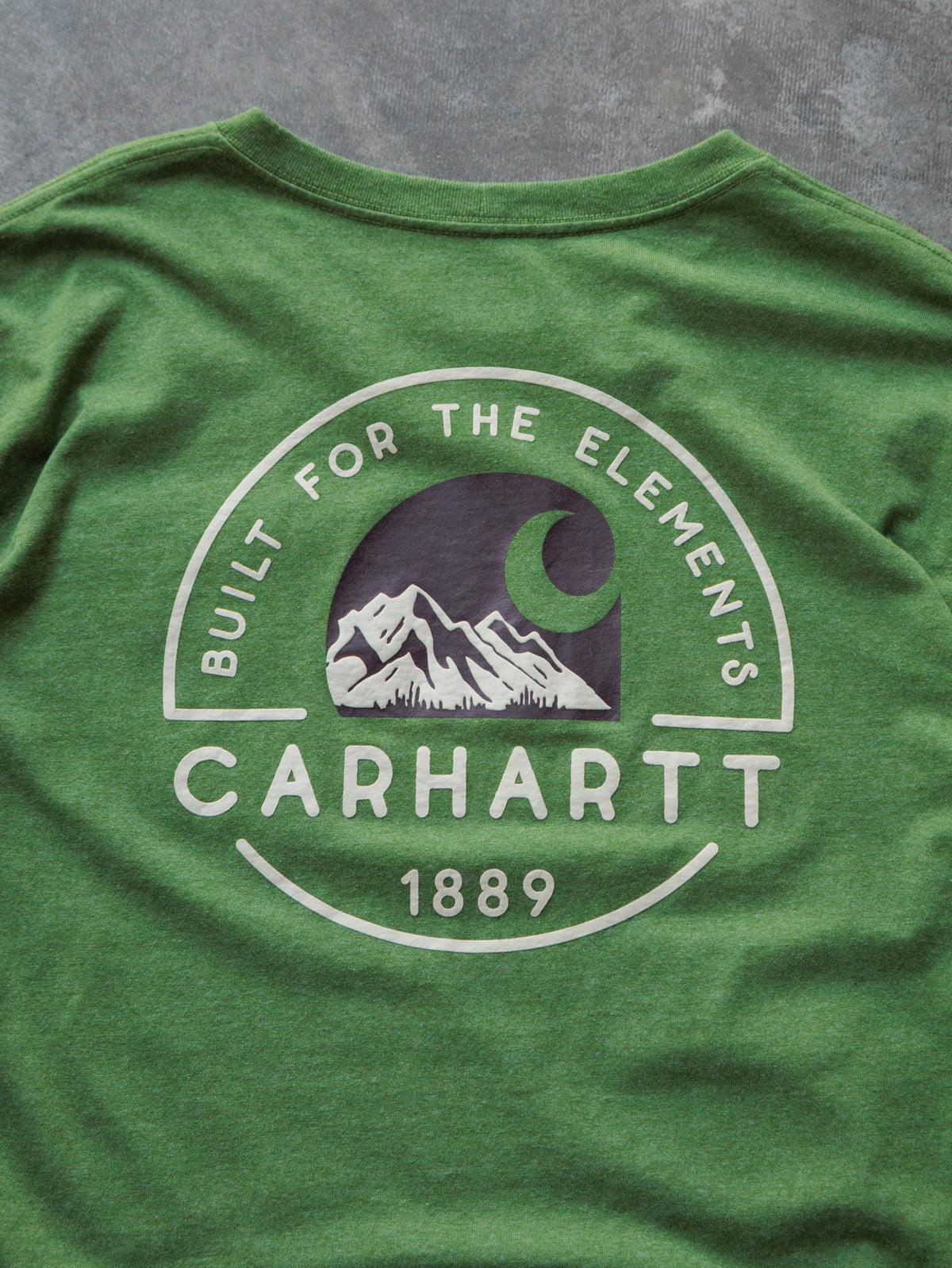 Vintage Green Carhartt Pocket Long Sleeve Tee (XL)