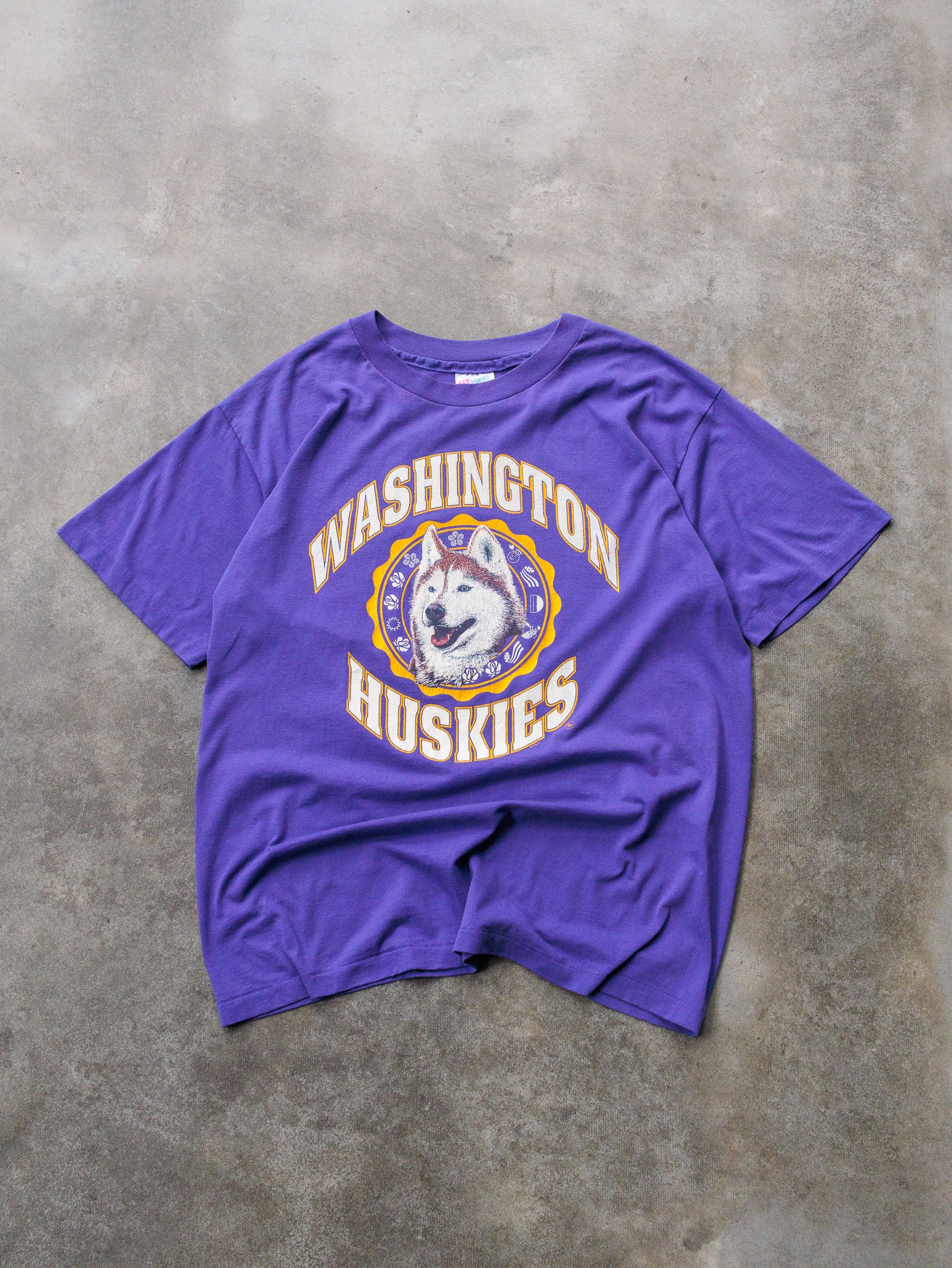 Vintage 90s Purple Washington Huskies Tee (L)
