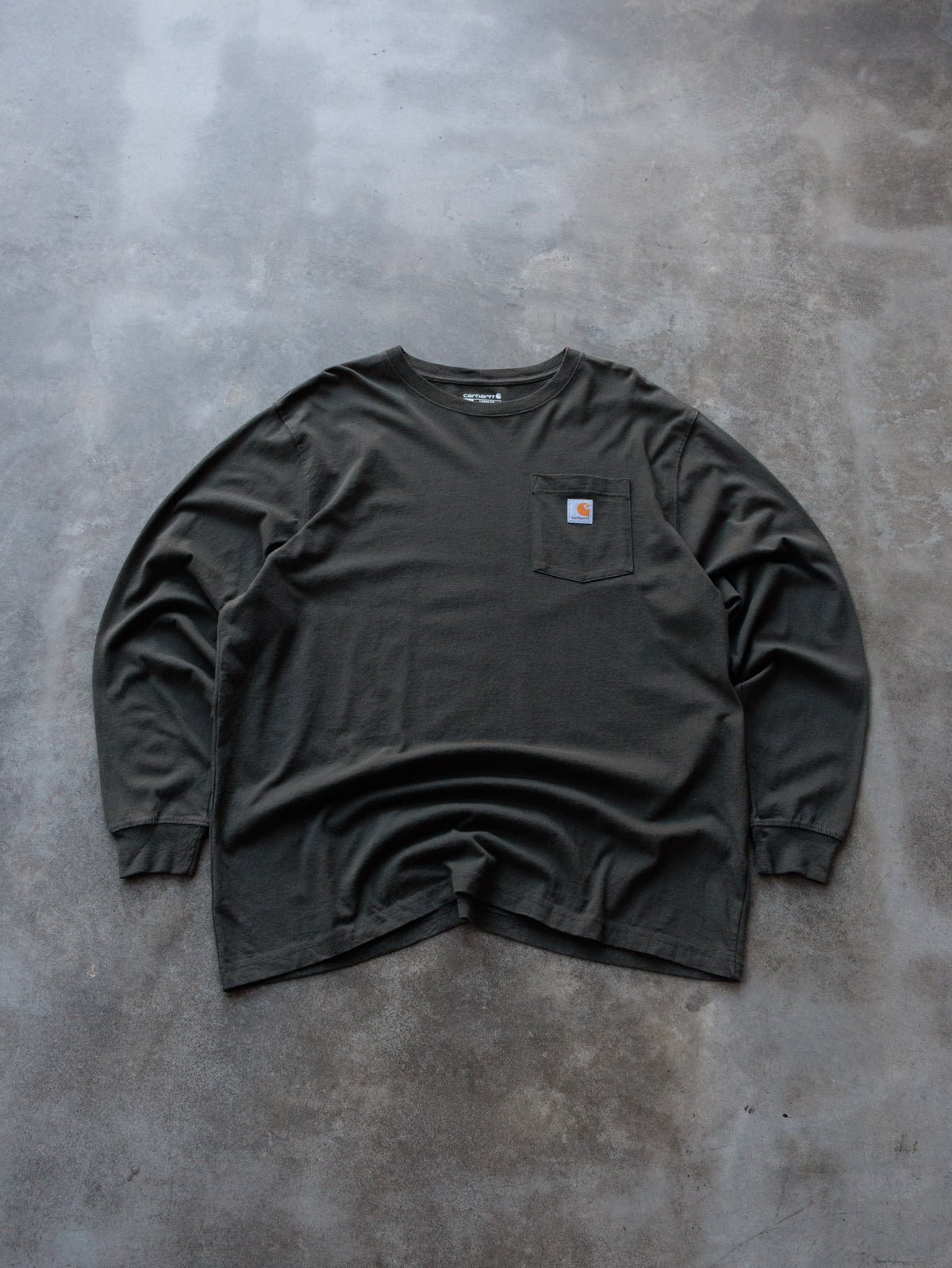 Vintage Green Carhartt Long Sleeve Tee (XL)