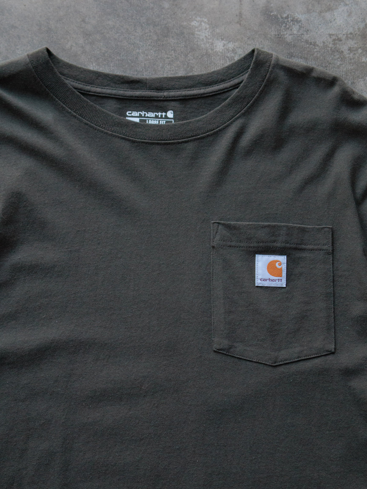 Vintage Green Carhartt Long Sleeve Tee (XL)