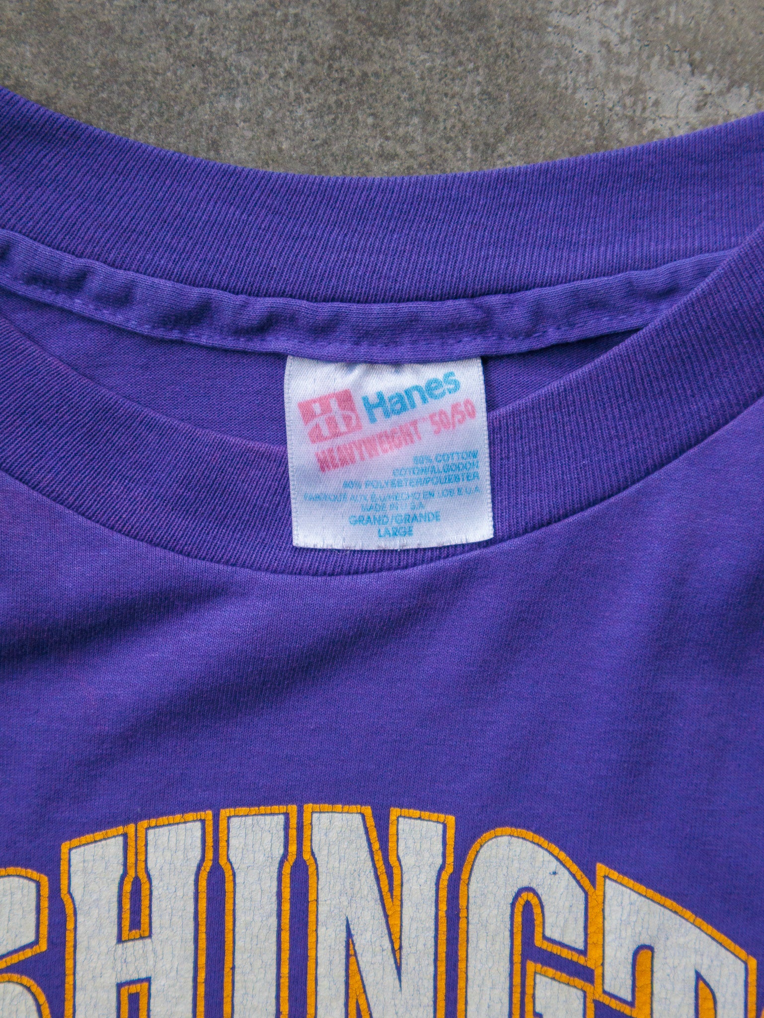 Vintage 90s Purple Washington Huskies Tee (L)