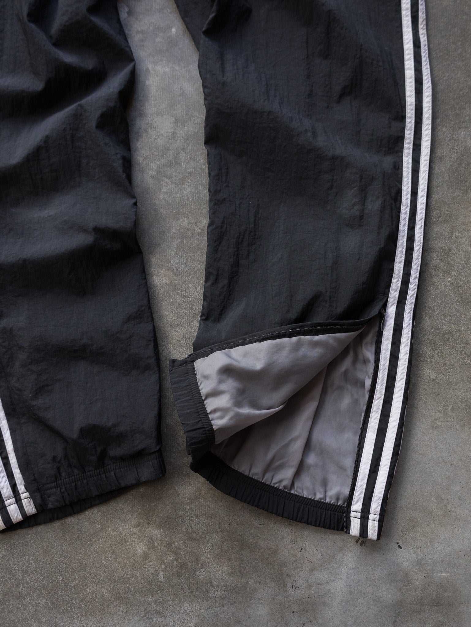 Vintage Black Adidas Three Stripe Track Pants (L)