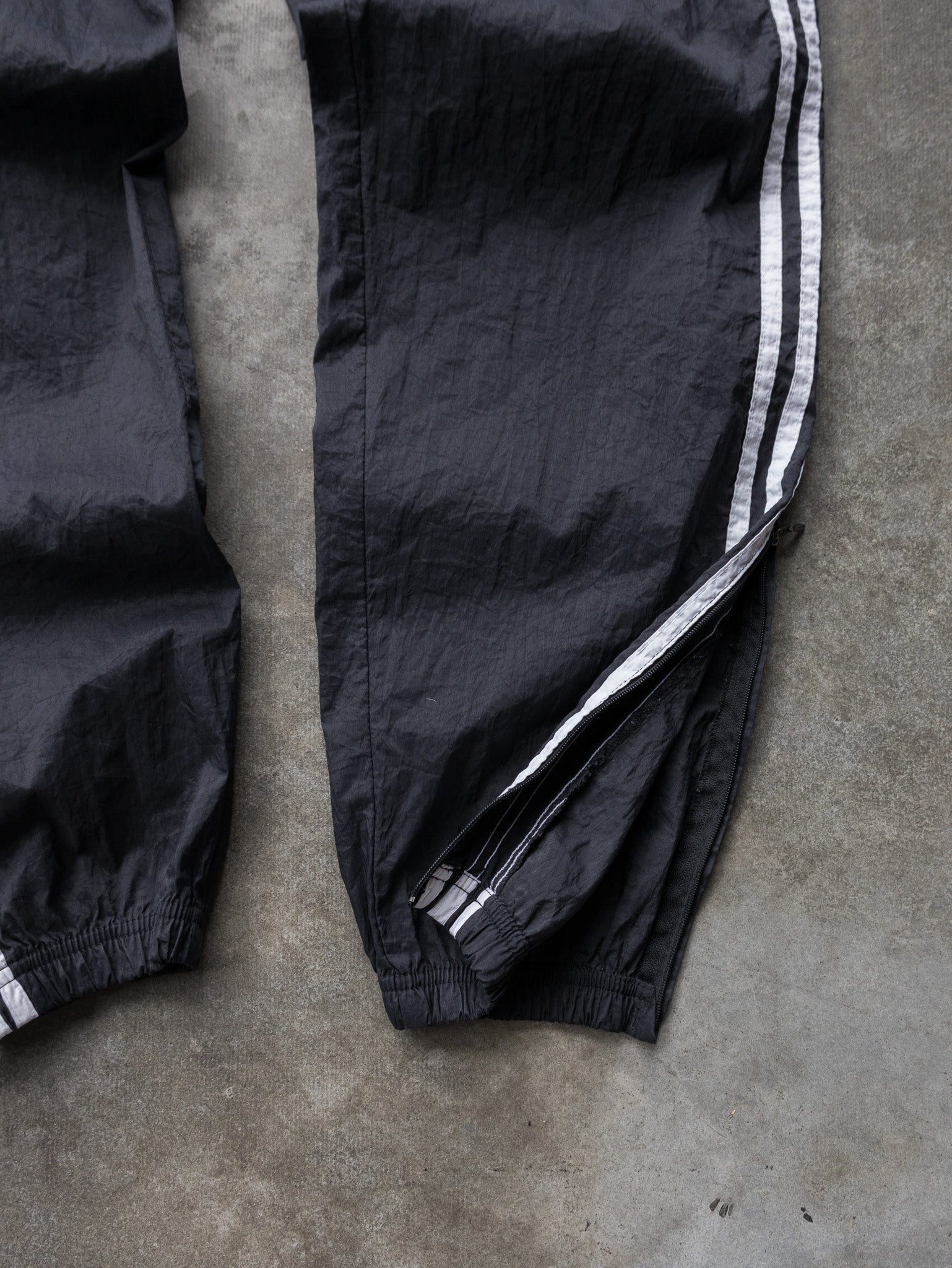 Vintage Black Adidas Three Stripe Track Pants (L)