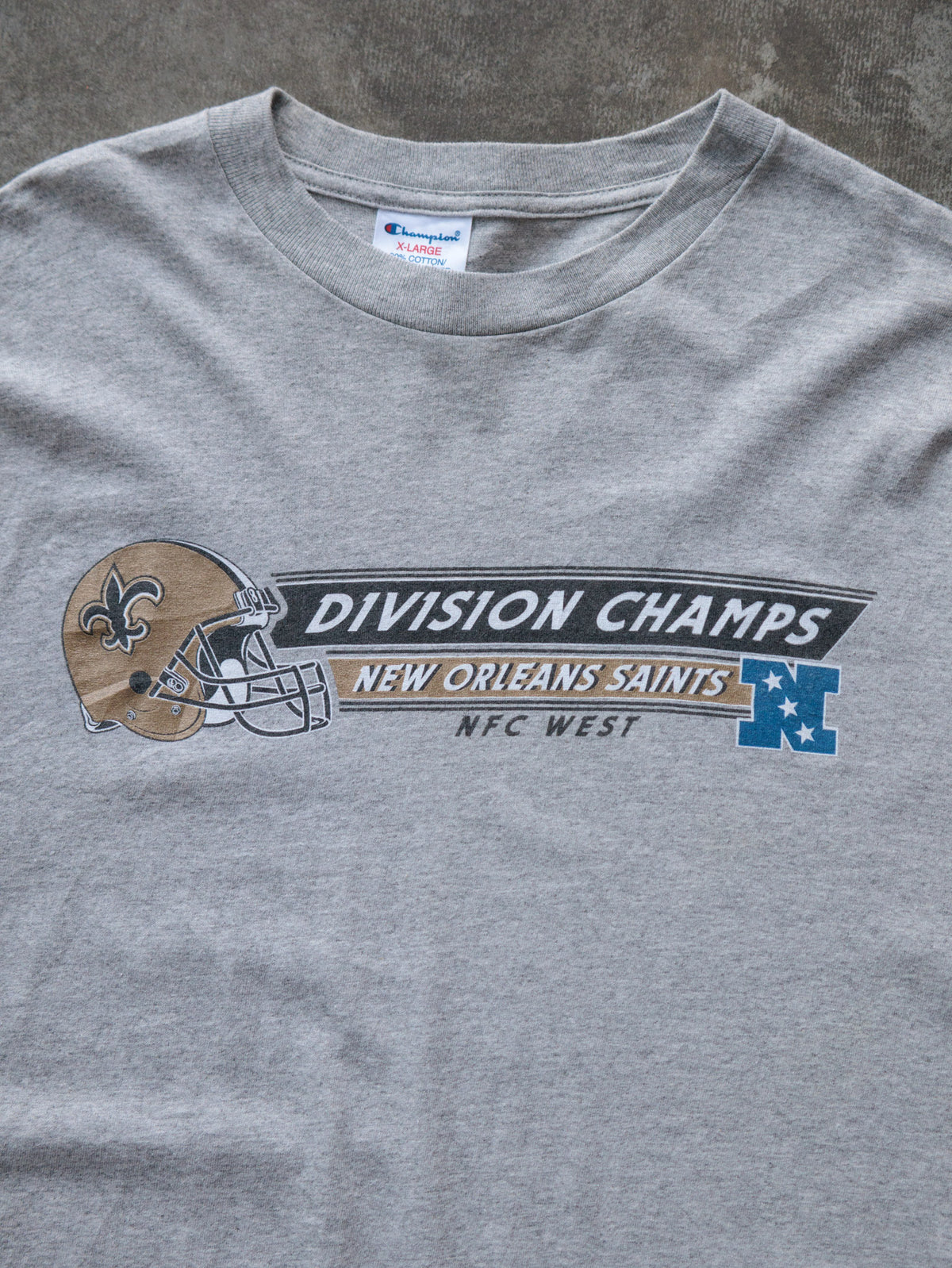 Vintage 90s Grey Champion New Orleans Saints Tee (XL)