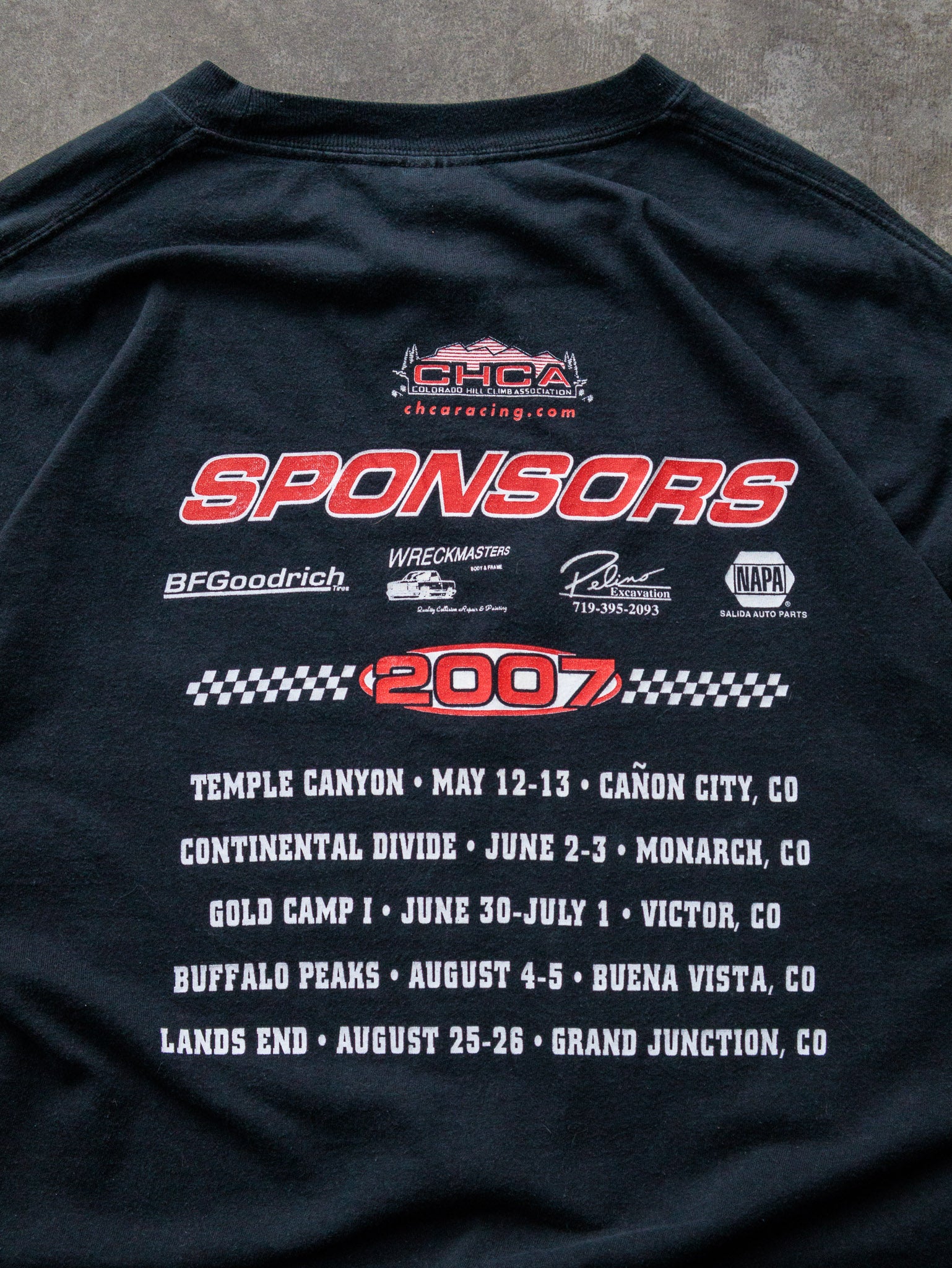 Vintage 2007 Black Buffalo Peaks Auto Hill Climb Racing Tee (L)