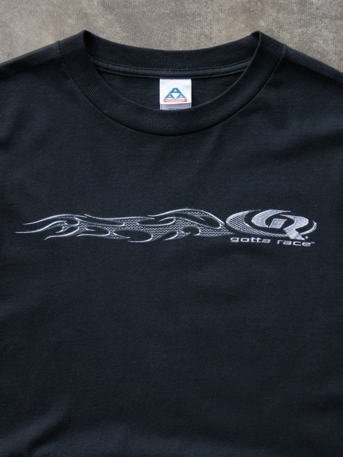 Vintage 00s Black Gotta Race One Ball Slogan Tee (XL)