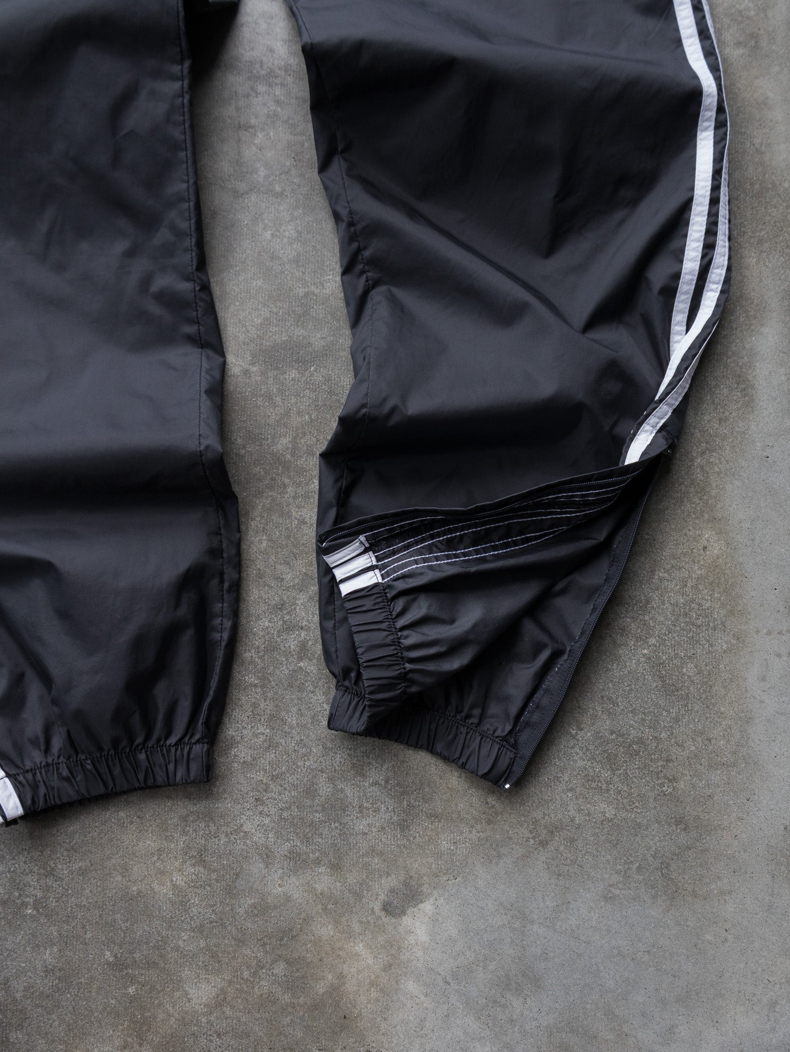 Vintage Black Adidas Three Stripe Track Pants (L)