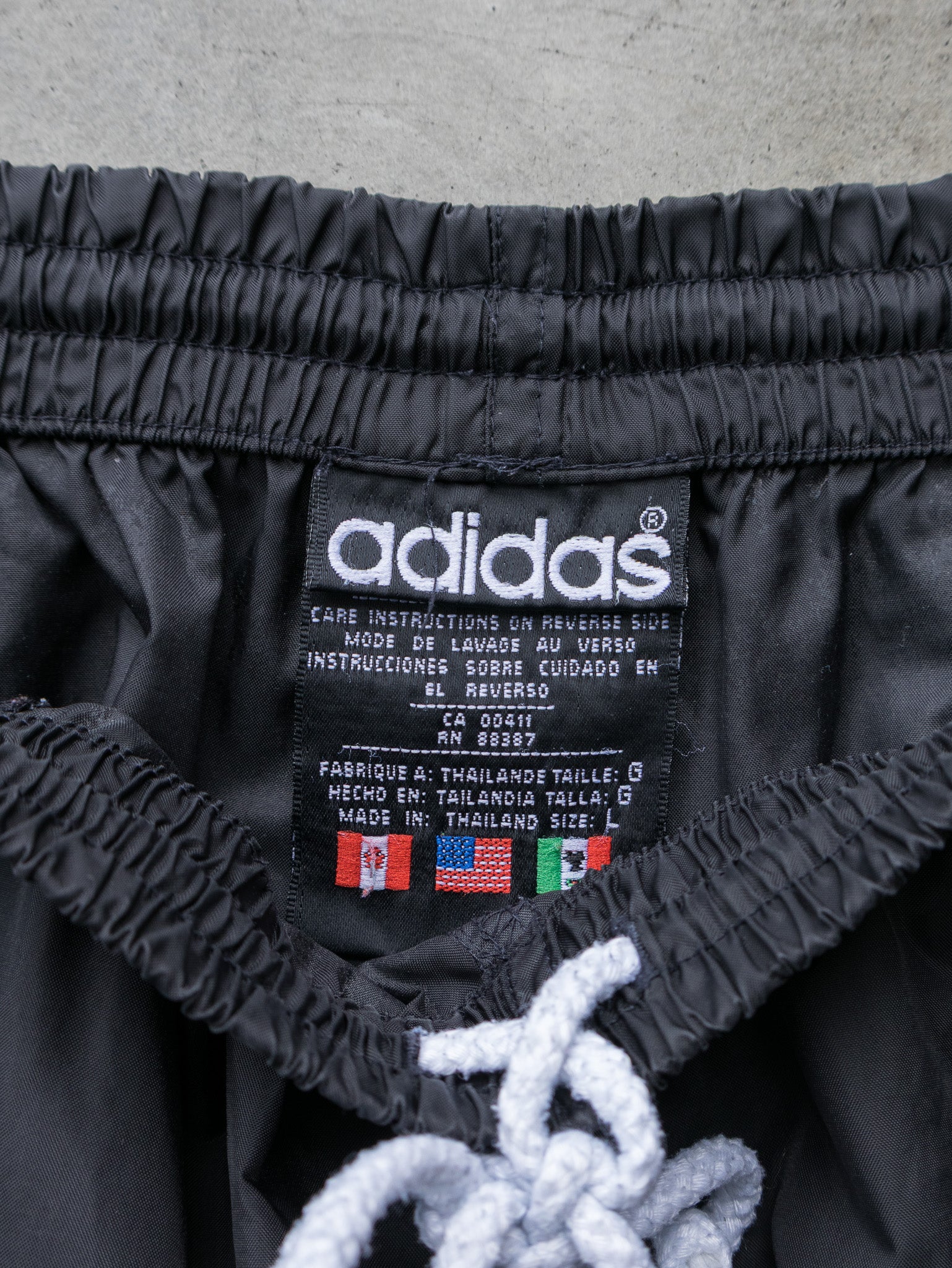 Vintage Black Adidas Three Stripe Track Pants (L)