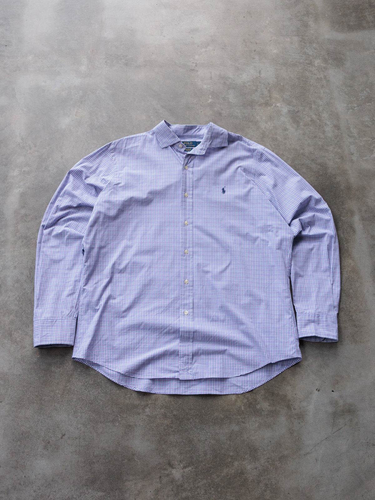 Vintage Purple Plaid Polo Ralph Lauren Shirt (L)