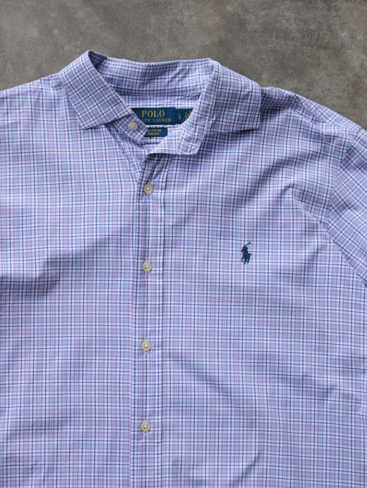Vintage Purple Plaid Polo Ralph Lauren Shirt (L)