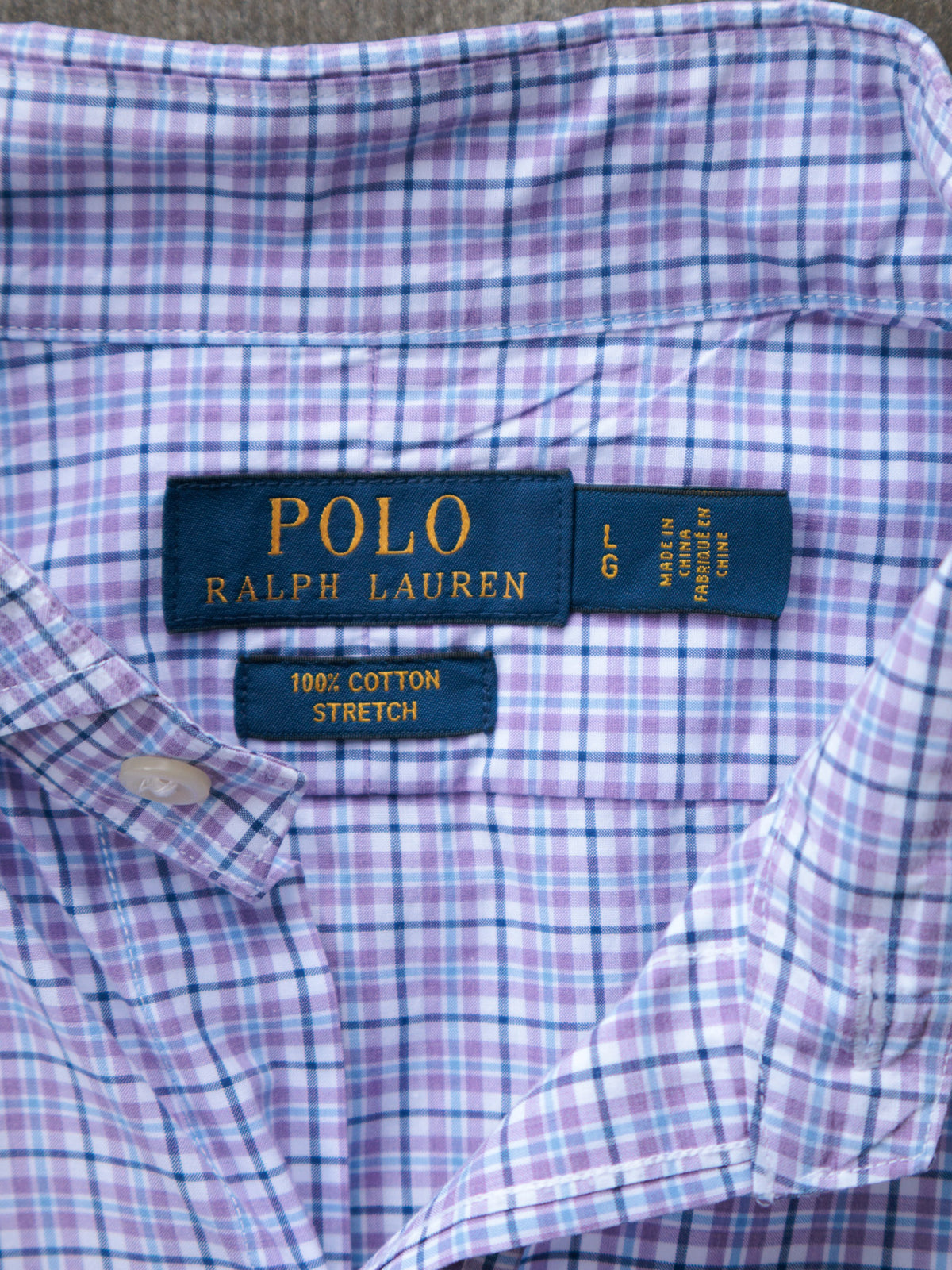 Vintage Purple Plaid Polo Ralph Lauren Shirt (L)