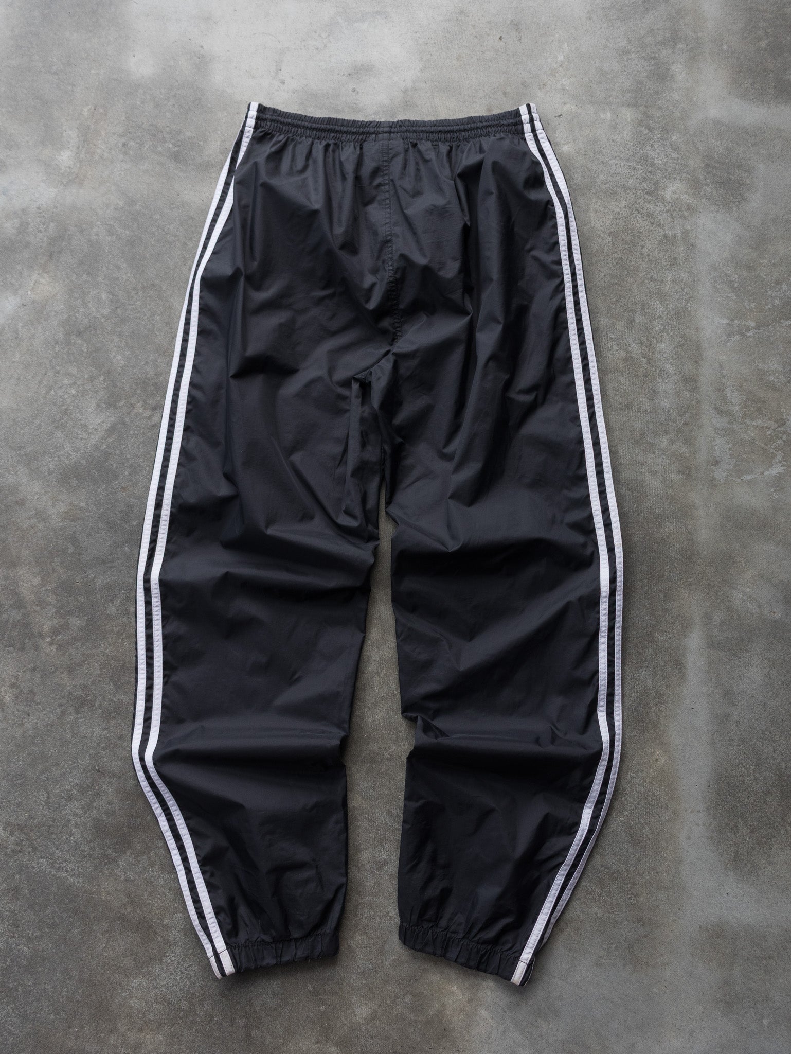 Vintage Black Adidas Three Stripe Track Pants (L)