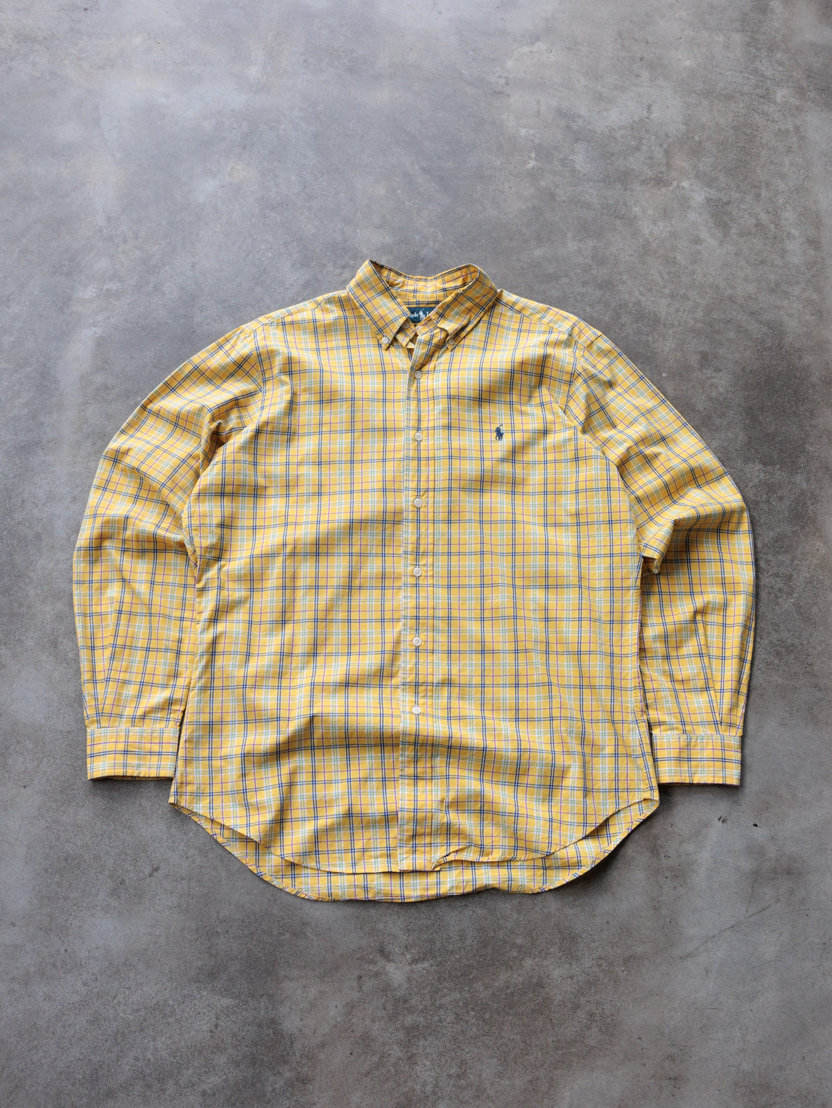 Vintage 00s Yellow Plaid Ralph Lauren Shirt (M)