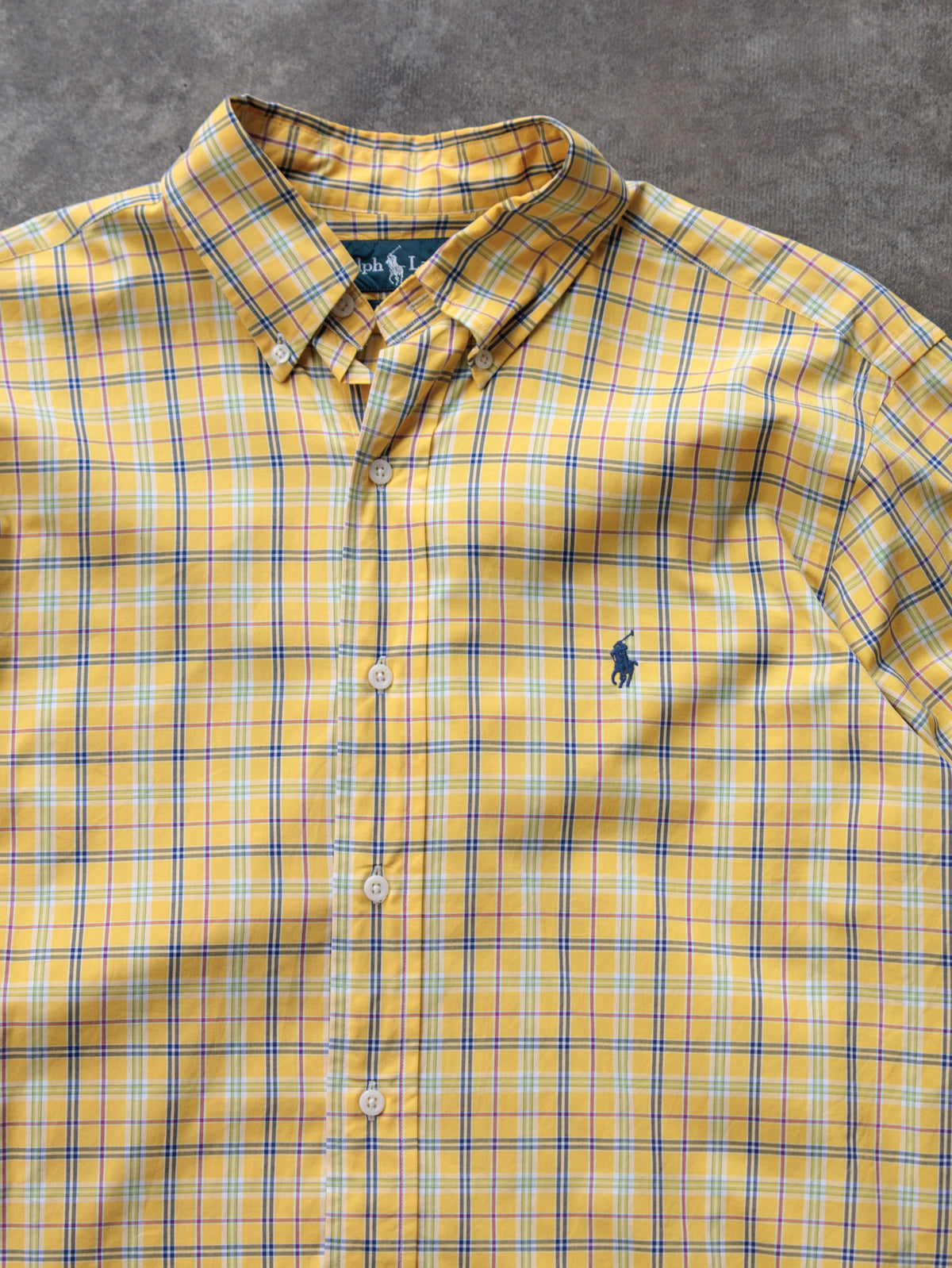 Vintage 00s Yellow Plaid Ralph Lauren Shirt (M)