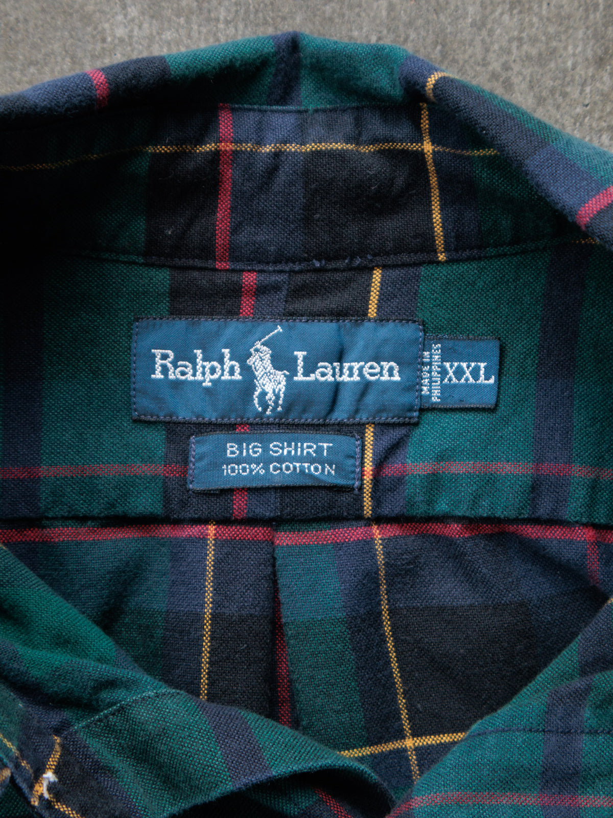 Vintage 90s Green Black Watch Ralph Lauren Flannel Shirt (2XL)