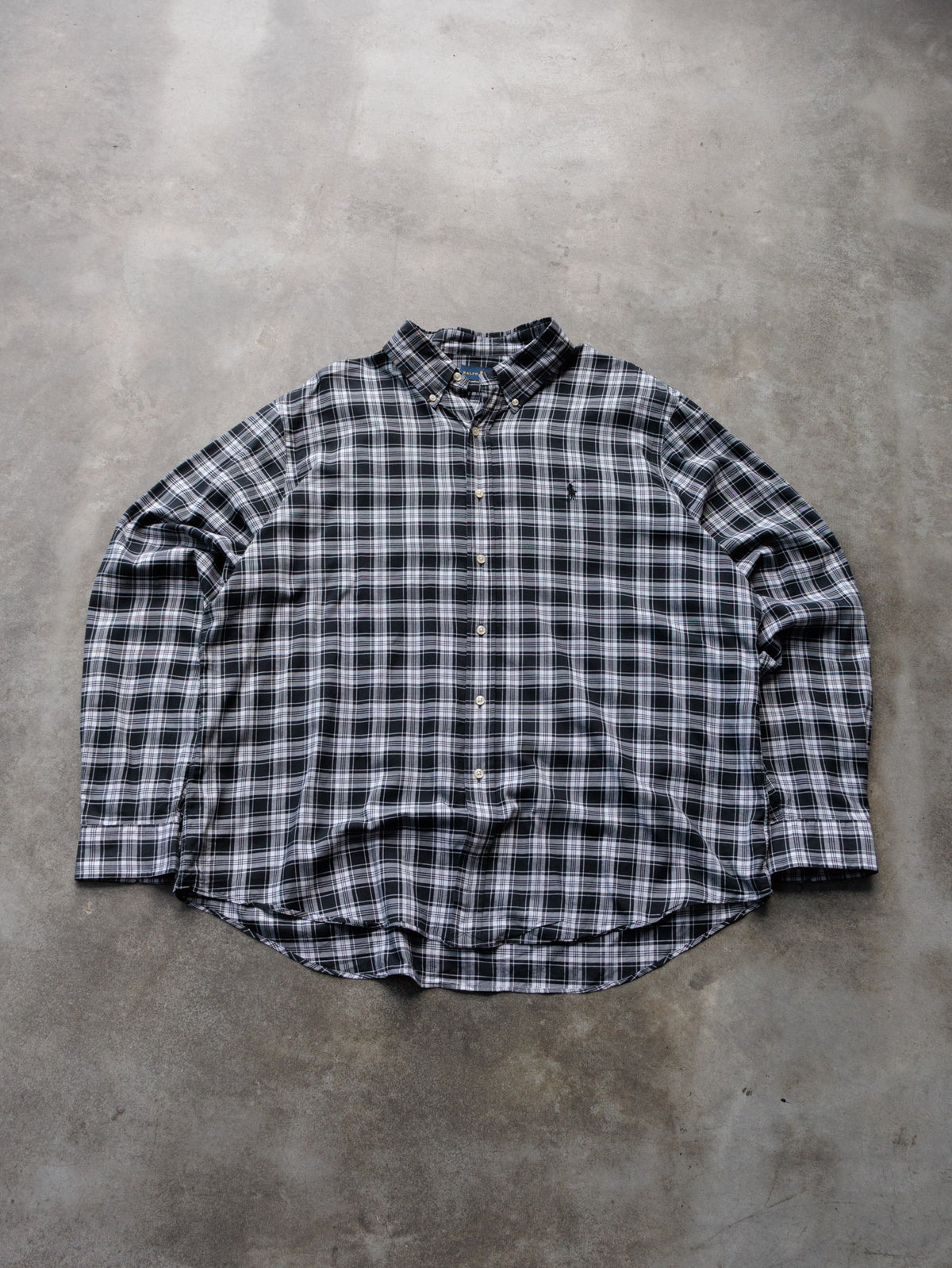 Vintage Black Plaid Ralph Lauren Shirt (2XL)