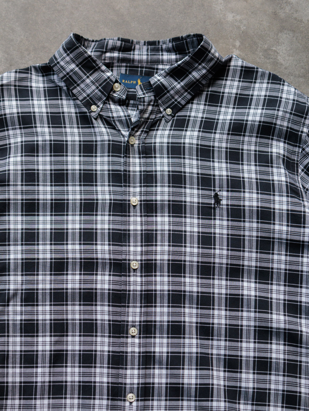 Vintage Black Plaid Ralph Lauren Shirt (2XL)
