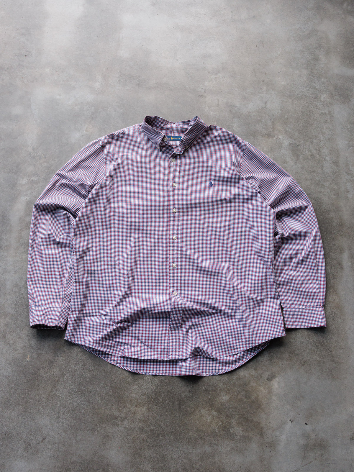 Vintage Red Tattersall Ralph Lauren Shirt (XL)