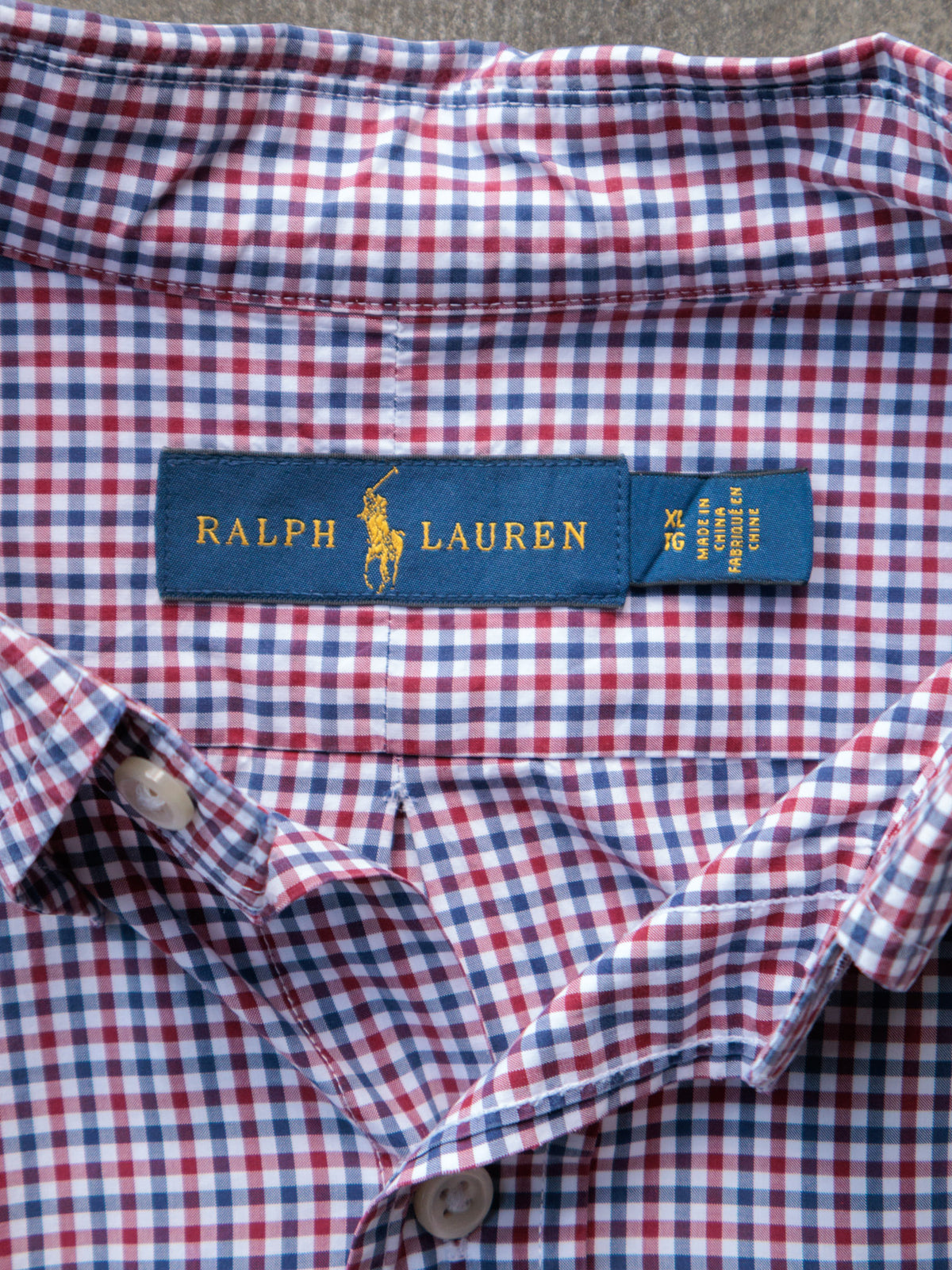 Vintage Red Tattersall Ralph Lauren Shirt (XL)