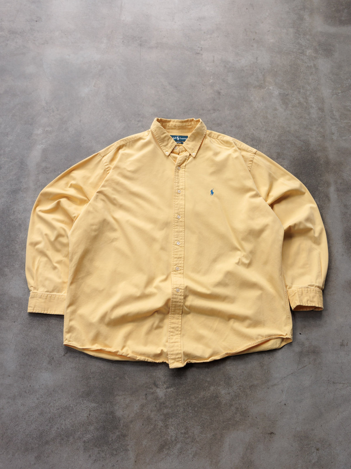 Vintage Yellow Ralph Lauren Shirt (XL)