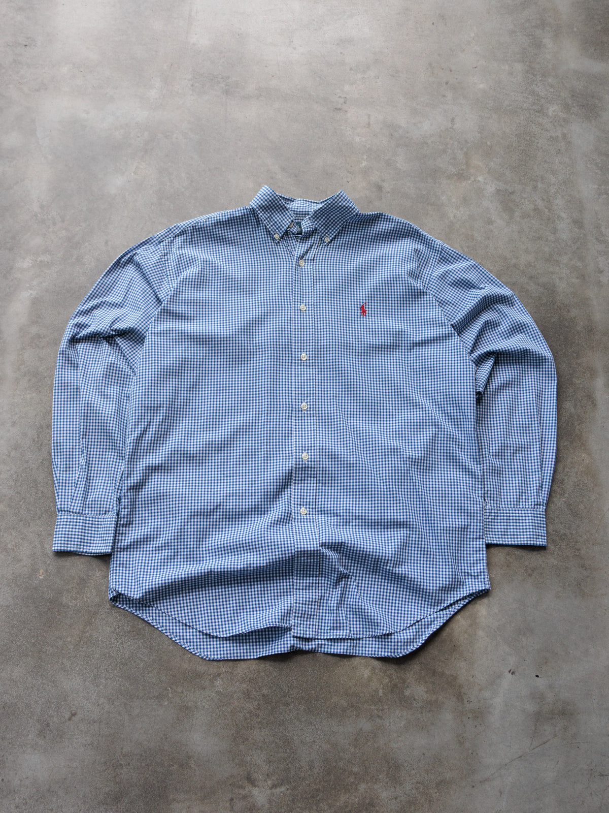 Vintage Blue Gingham Ralph Lauren Shirt (M)