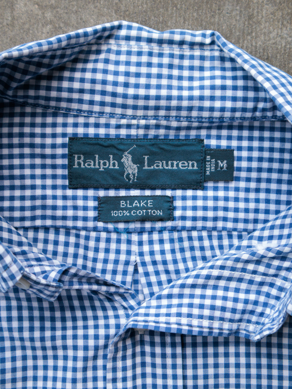 Vintage Blue Gingham Ralph Lauren Shirt (M)