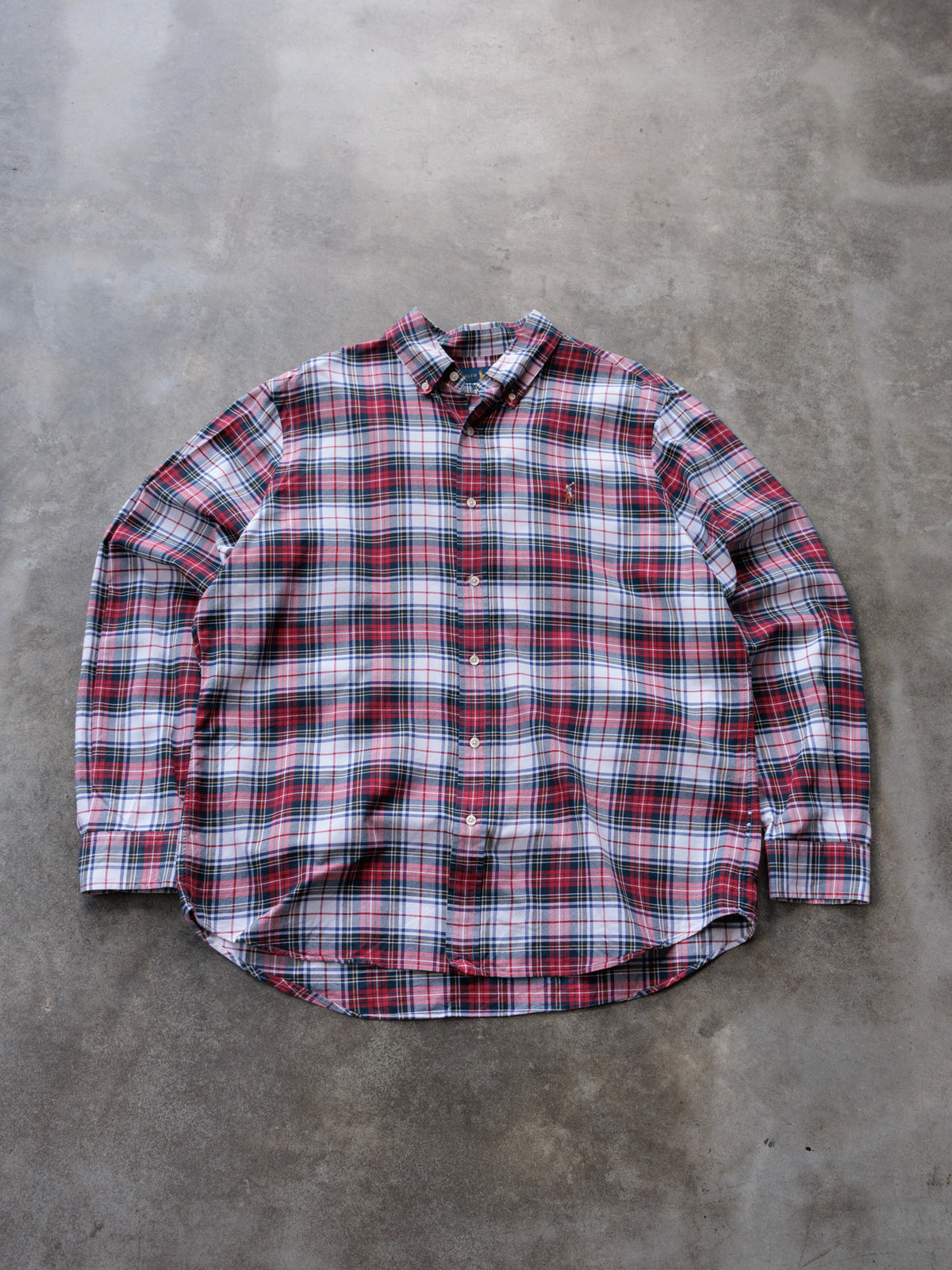 Vintage Red Plaid Ralph Lauren Shirt (XL)