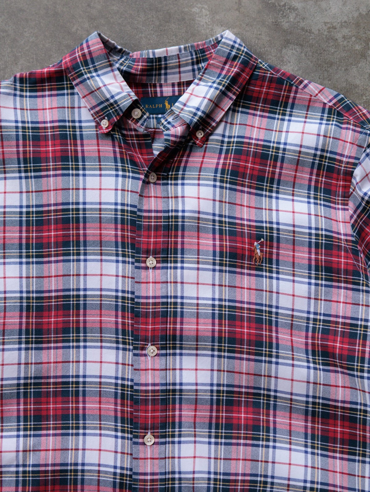Vintage Red Plaid Ralph Lauren Shirt (XL)