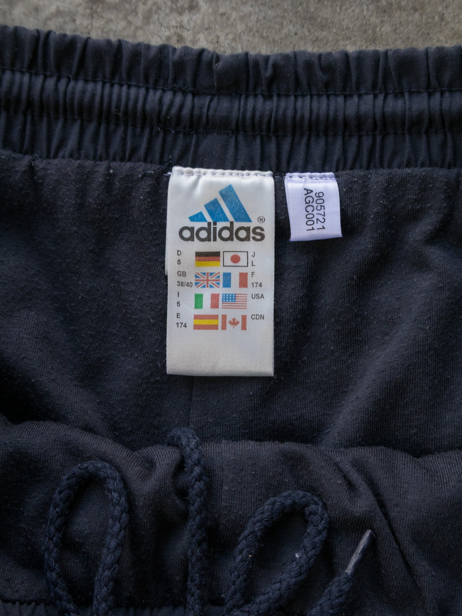 Vintage Navy Adidas Three Stripe Track Pants (L)