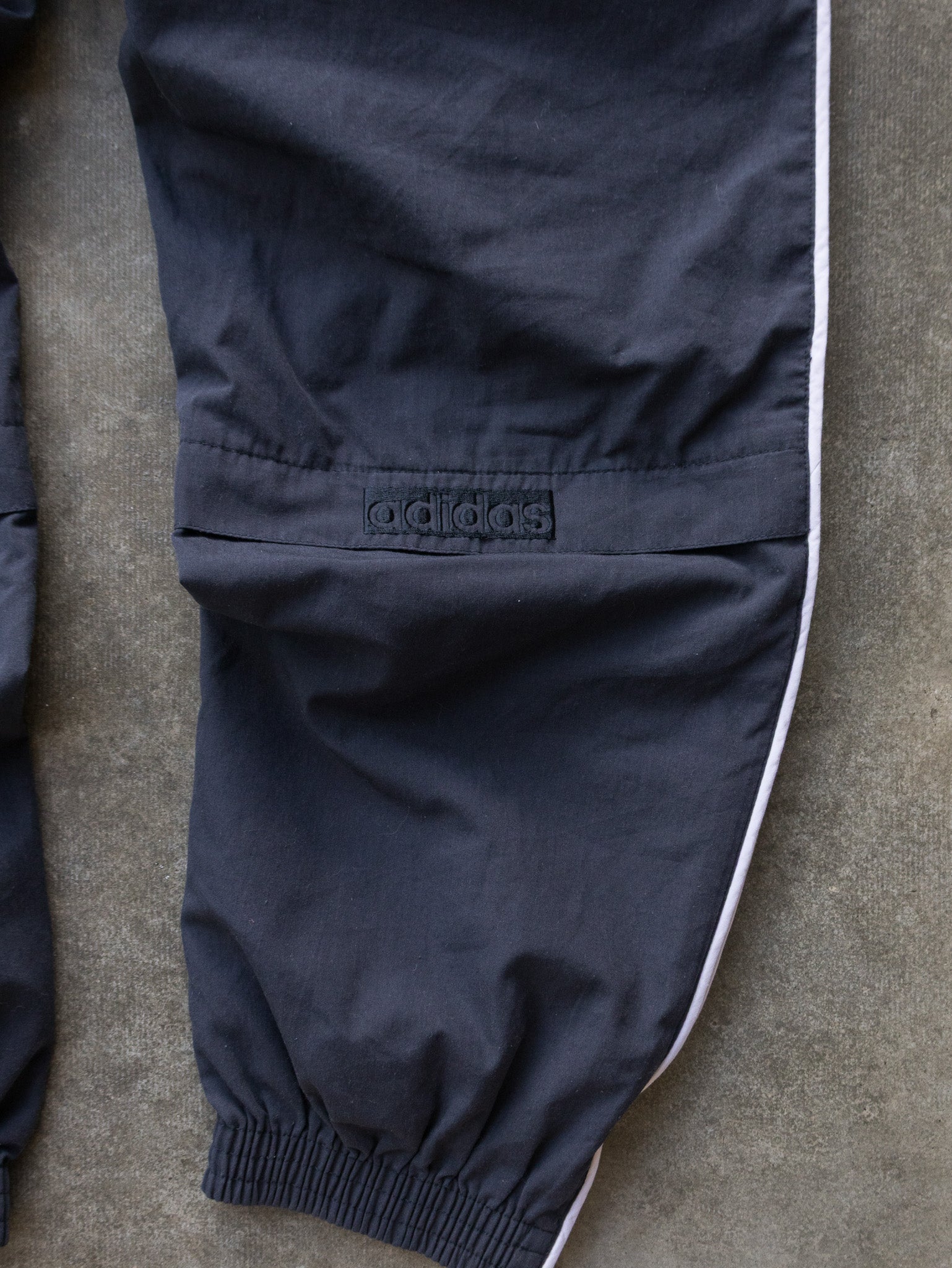 Vintage Navy Adidas Three Stripe Track Pants (L)