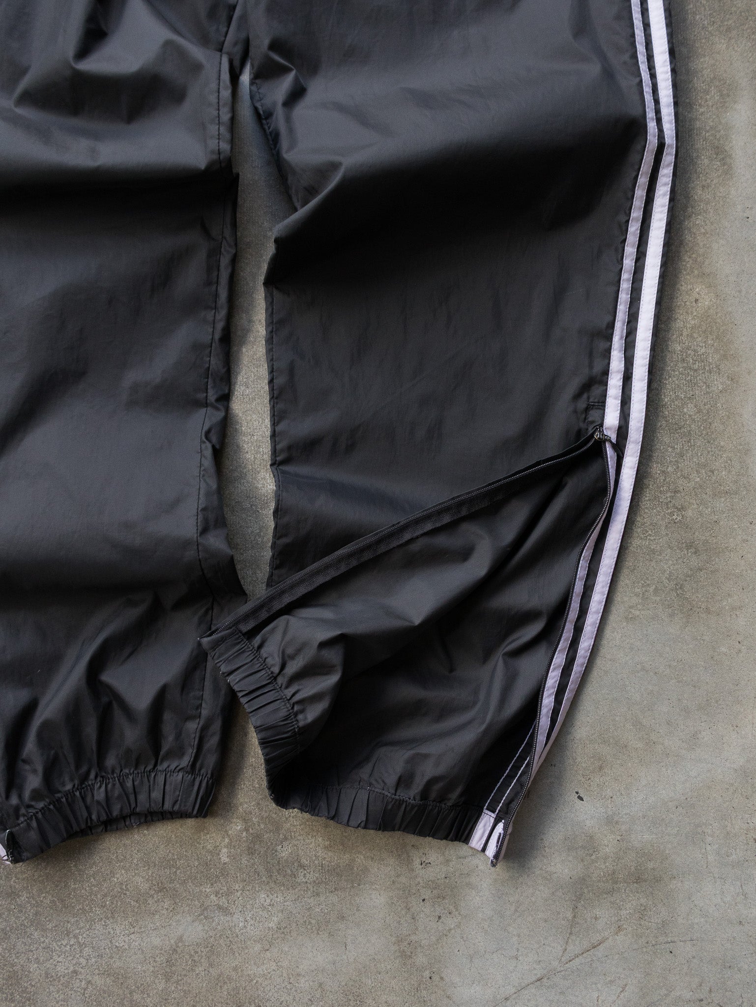 Vintage Black Adidas Three Stripe Track Pants (XL)
