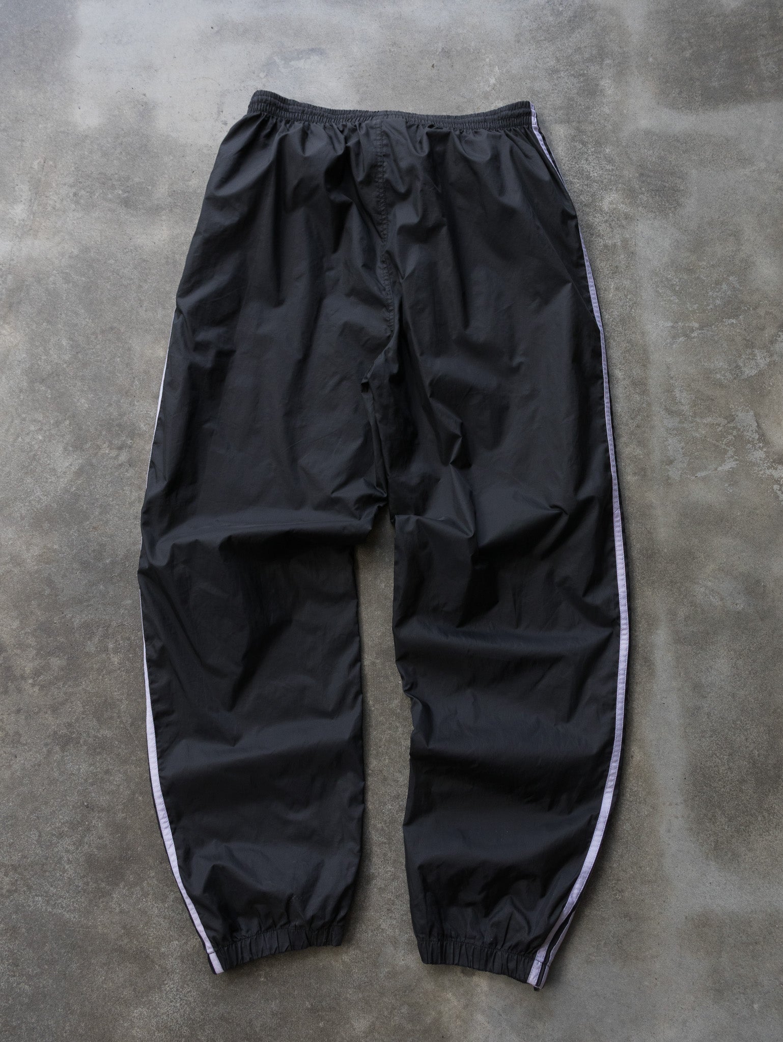 Vintage Black Adidas Three Stripe Track Pants (XL)