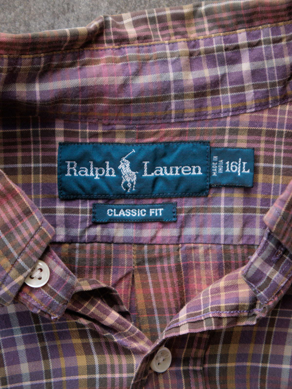 Vintage Purple Plaid Ralph Lauren Shirt (L)