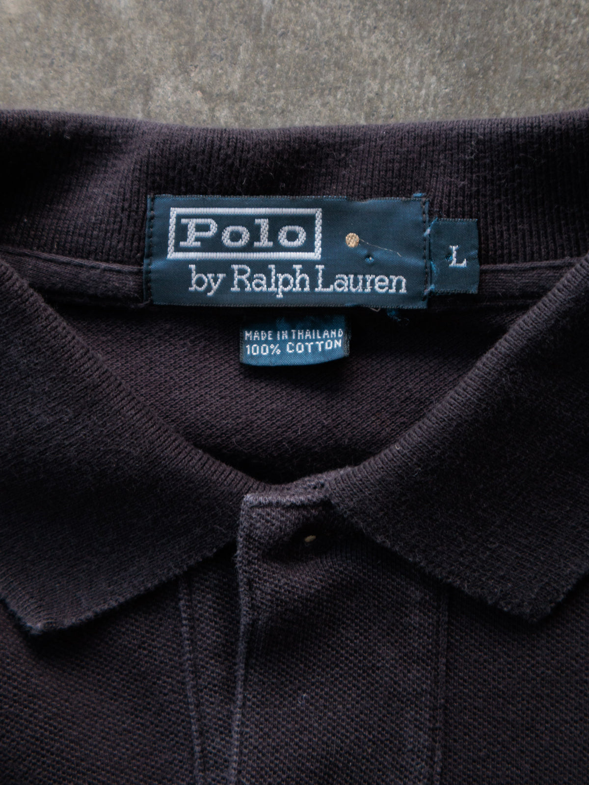 Vintage 00s Black Polo Ralph Lauren Long Sleeve Polo Shirt (L)