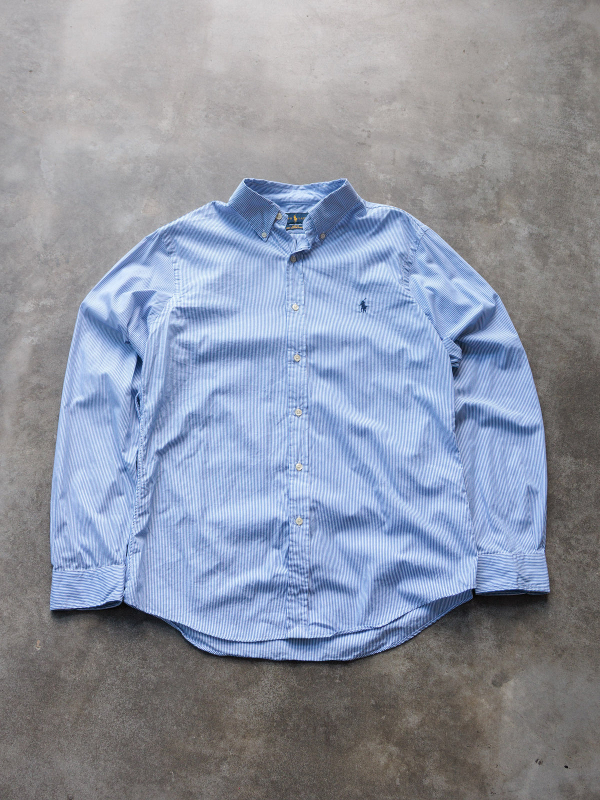 Vintage Blue Striped Ralph Lauren Shirt (L)