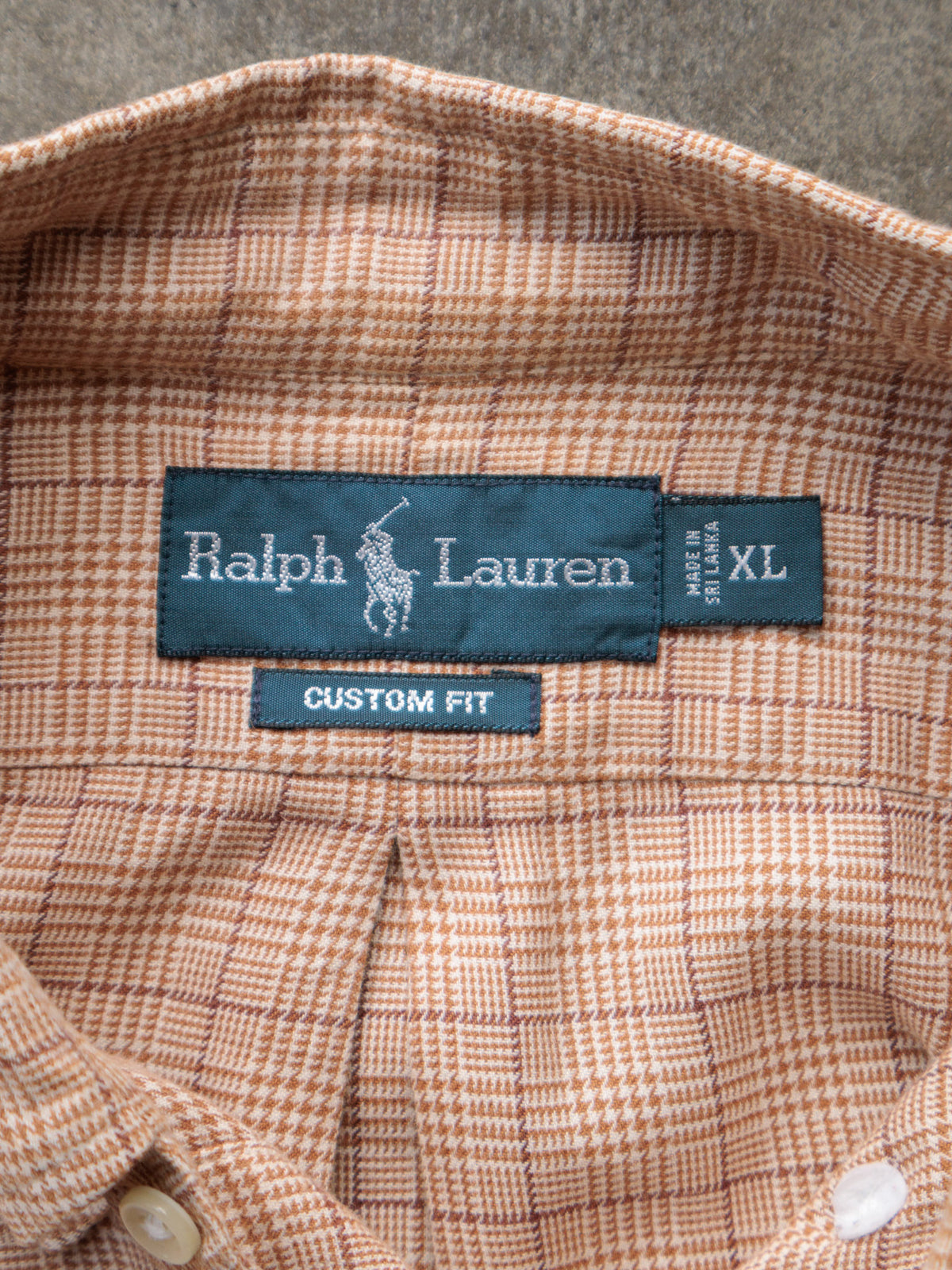 Vintage 00s Orange Plaid Ralph Lauren Shirt (XL)